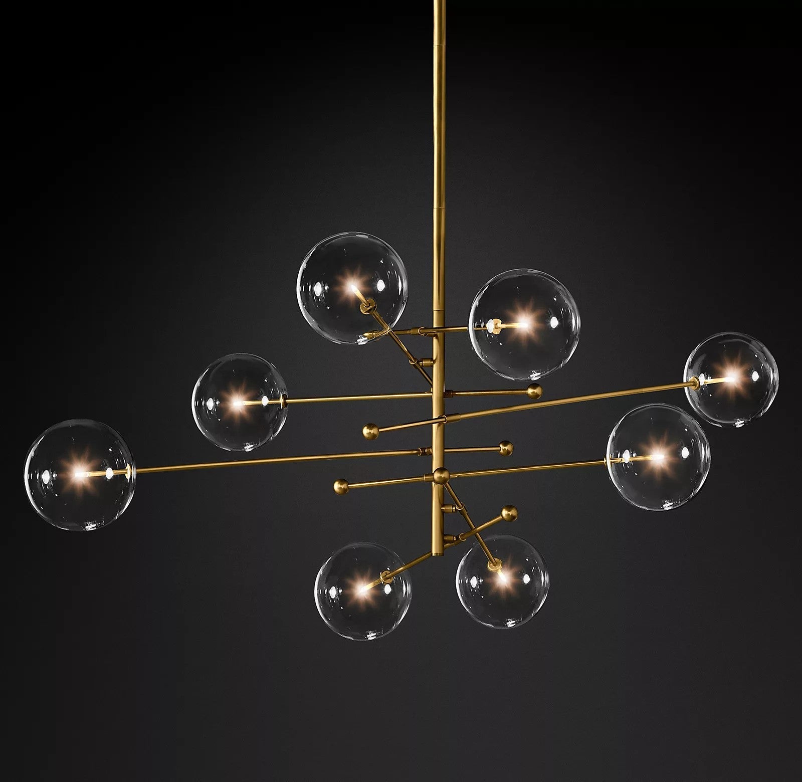 Elegant Glass Globe Chandelier - Modern Crystal Ceiling Light Fixture for Dining Room, Living Room, Bedroom Decor | Energy Efficient LED Lighting | Easy Installation Home Lighting Solution
