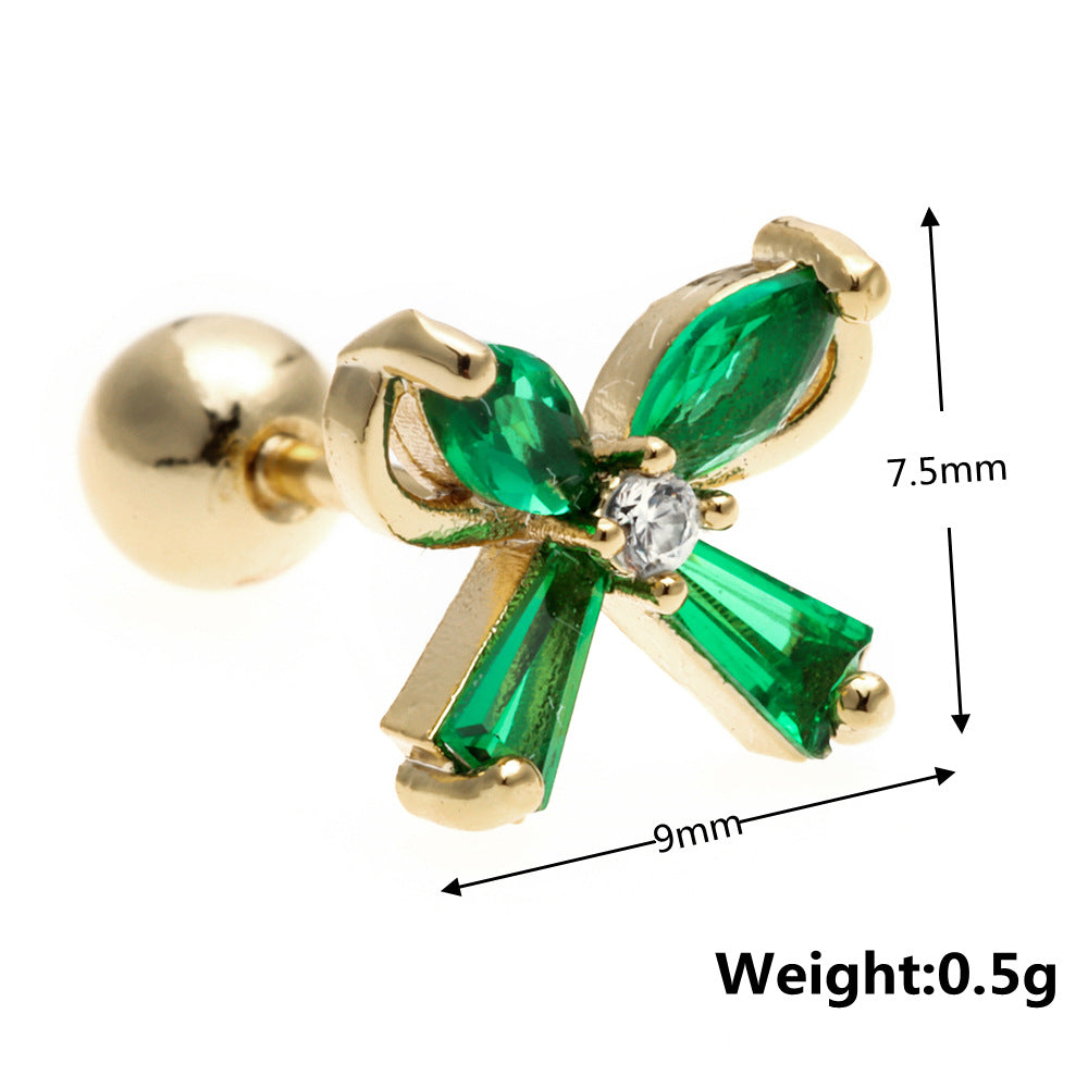 20G Sweet Cartilage Bow Stud Barbell Earrings for Women - Dainty 14K Gold Plated Body Jewelry | EGD0262 | Perfect for Everyday Wear, Parties & Gifts