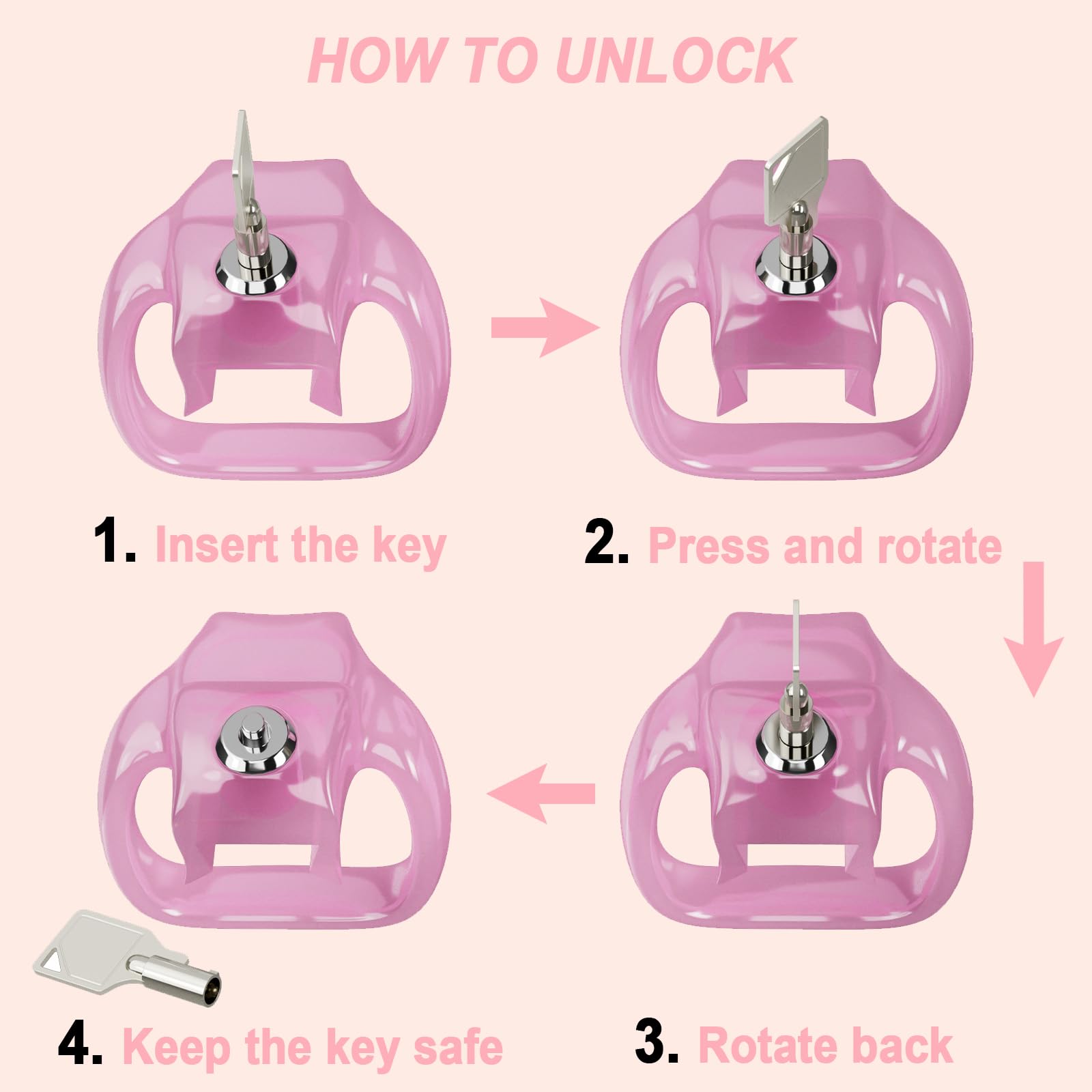 HT-V5 Lightweight Male Chastity Cage - Breathable Resin Chastity Device, Ergonomic Design for Comfort - Perfect for BDSM, Role Play & Couples Intimacy