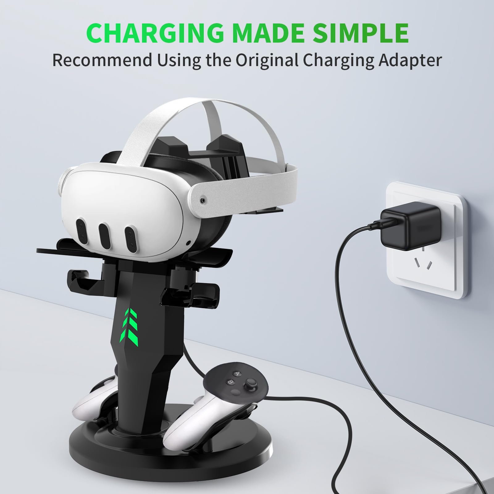 G-STORY Fast Charging Dock for Meta Quest 3/2/Pro VR Headset Controllers - LED Indicator Charging Station with 2 USB Ports | Perfect for Gaming, VR Training & Entertainment Setup