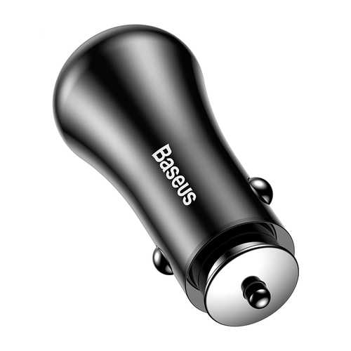 Baseus QC3.0 Fast Car Charger with Dual USB Ports (5V 2.4A) - Quick Charge Compatible for iPhone 8/X, Samsung S8, Xiaomi 6 - Perfect for Road Trips & Daily Commute