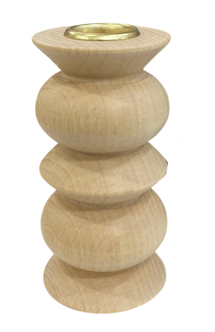 Handcrafted Totem Wooden Candle Holder - Set of 5 Medium-Sized Natural Wood Candle Holders for Home Decor, Wedding Centerpieces, and Meditation Spaces