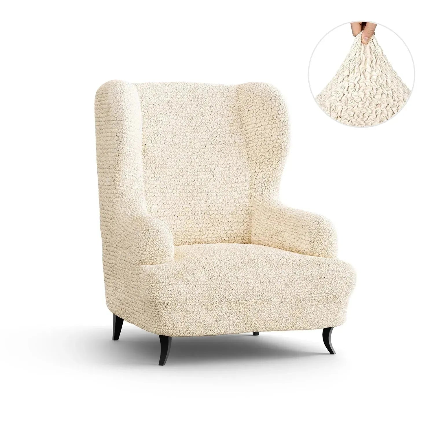 Premium Wingback Chair Slipcover - Microfiber Collection | Washable & Stretchable Furniture Protector for Living Room, Office, or Bedroom