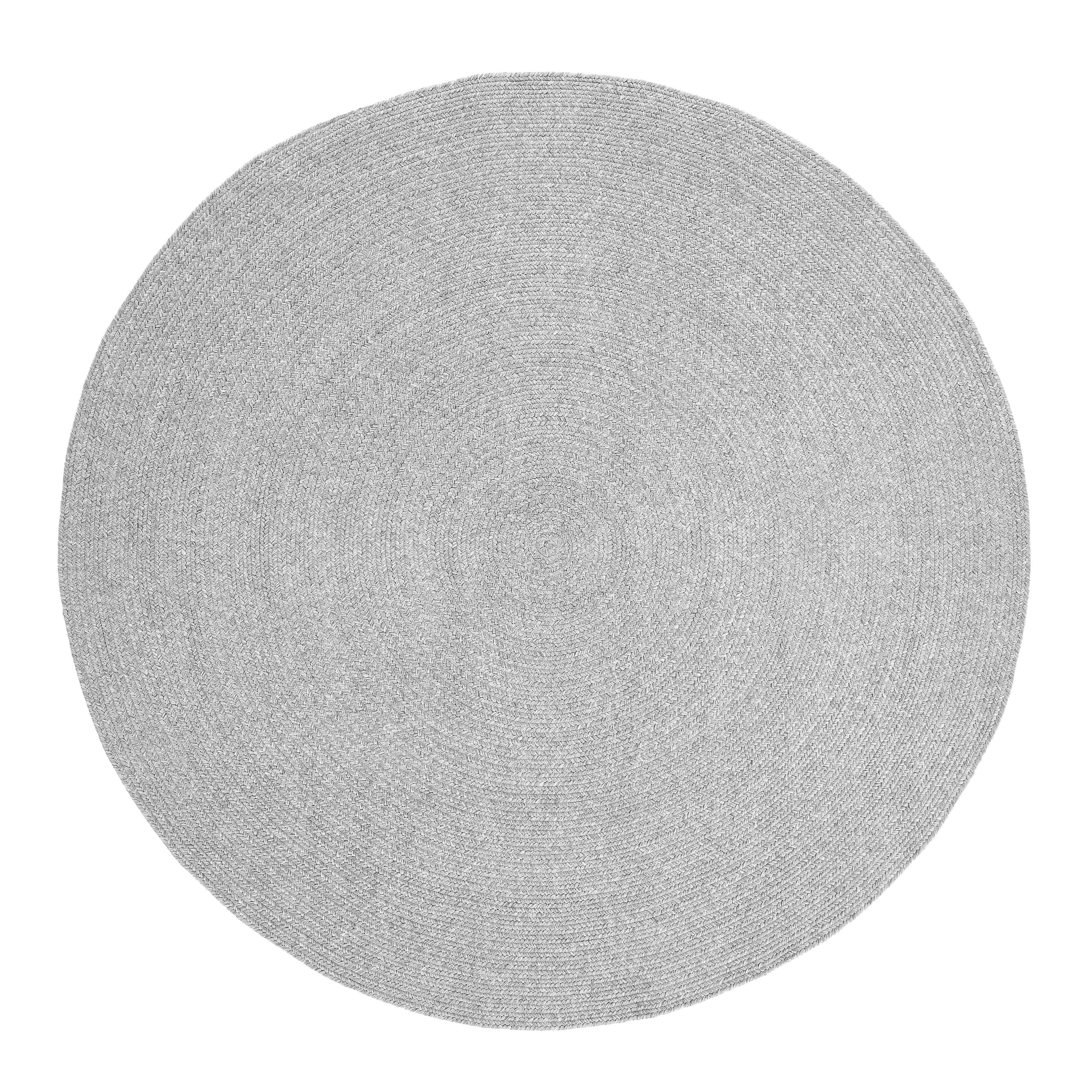 Bohemian Braided Round Area Rug - Indoor/Outdoor Solid Design for Living Room, Bedroom, Patio & Deck Decor