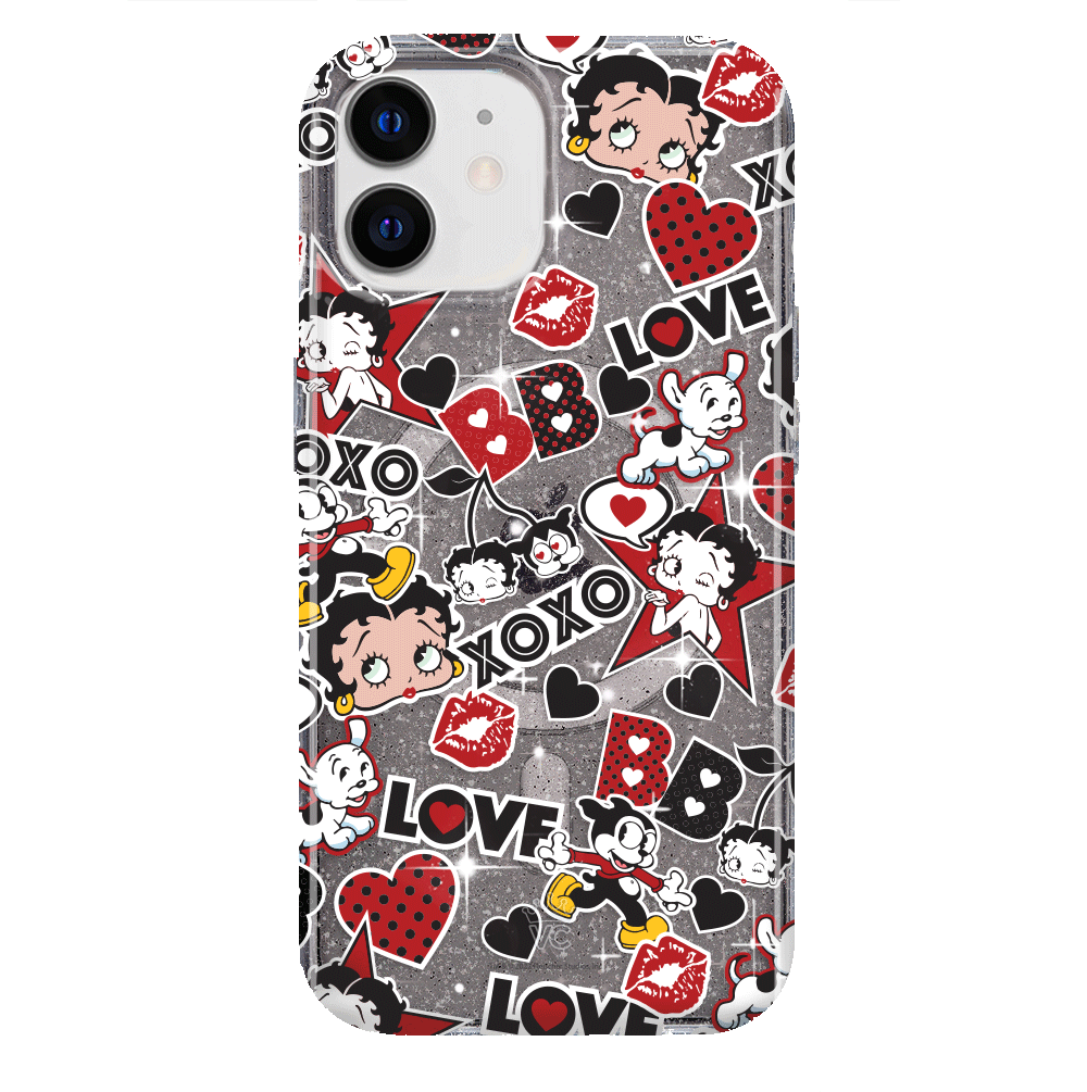 Betty Boop Glitter iPhone Case - Stylish & Protective Phone Cover for iPhone 13/14/15 Pro Max, Sparkly Fashion Accessory - Perfect for Parties, Daily Use & Gift Giving