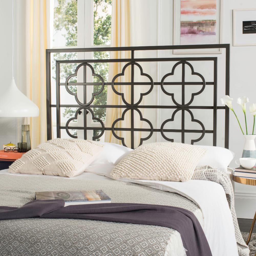 SAFAVIEH Home Collection Lucina Gunmetal Headboard for Full Size Bed - Modern Metal Bed Frame Headboard for Bedroom Decor, Perfect for Guest Rooms & Master Suites