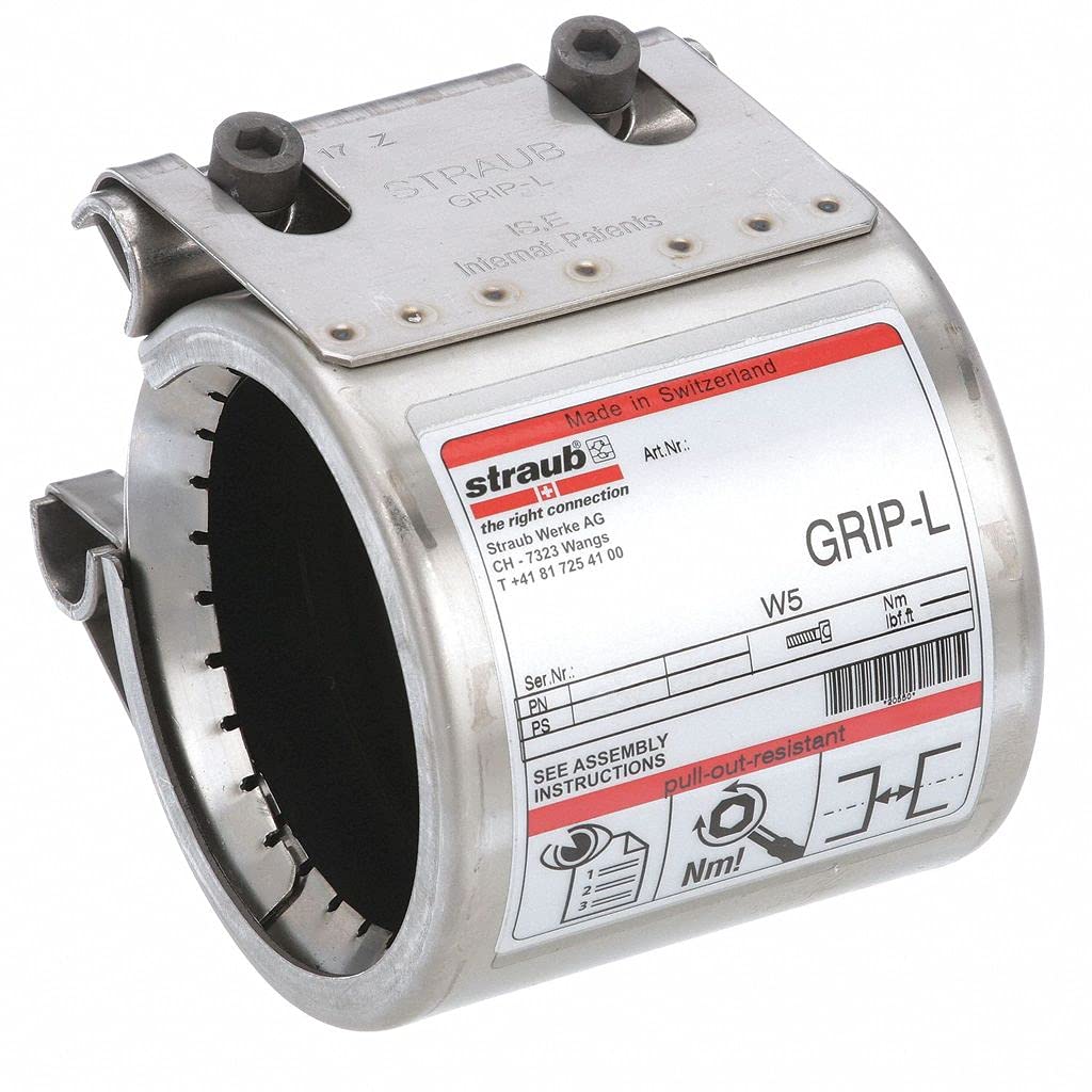 Straub STR21351 Pipe Coupling - 2 Bolt Clamp for 6 Inch Pipes, 232 psi Pressure Rating - Ideal for Plumbing, HVAC, and Industrial Pipe Connections