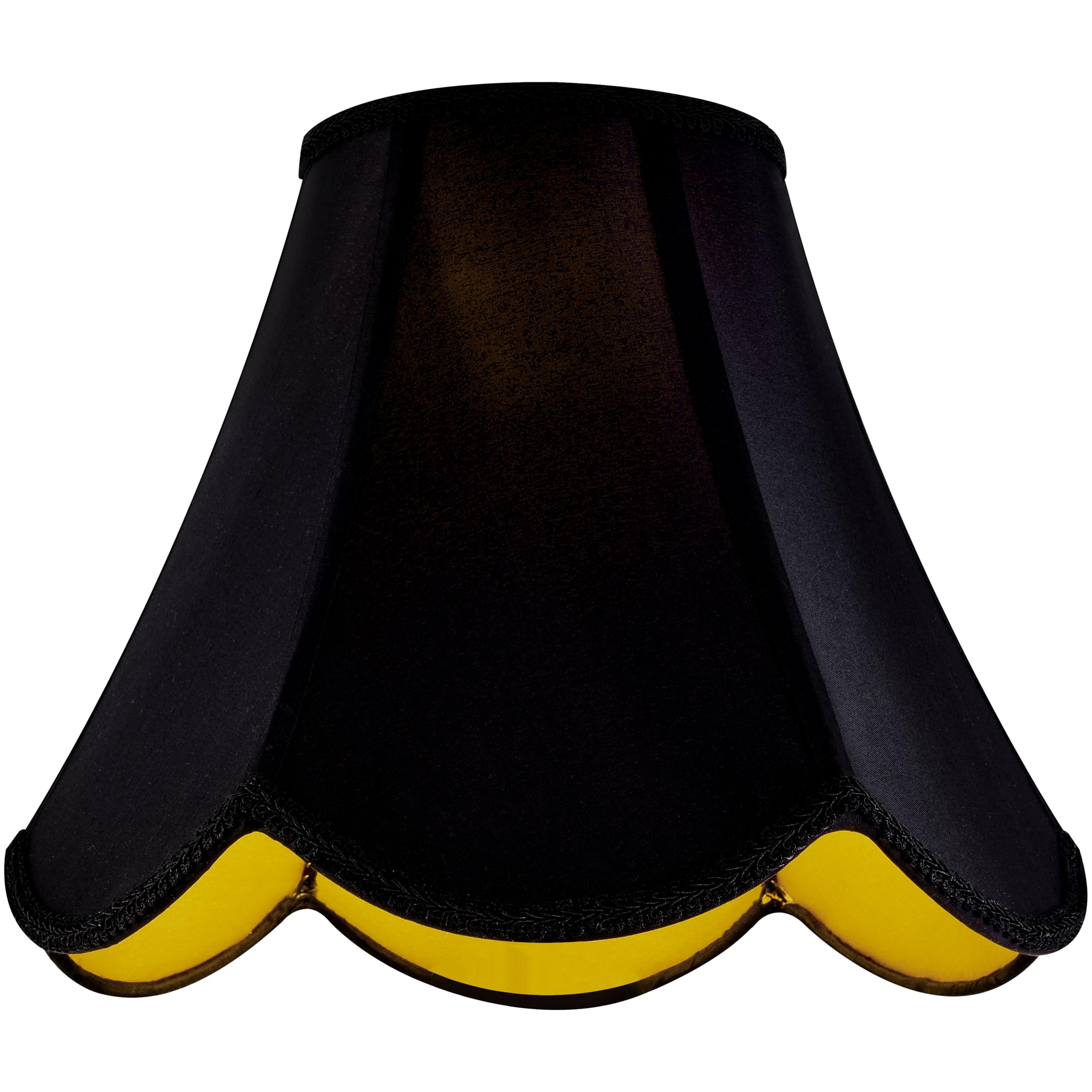 GO&SO Black Bell Lamp Shades Set of 2 - Scalloped Petal Edge Design, 6