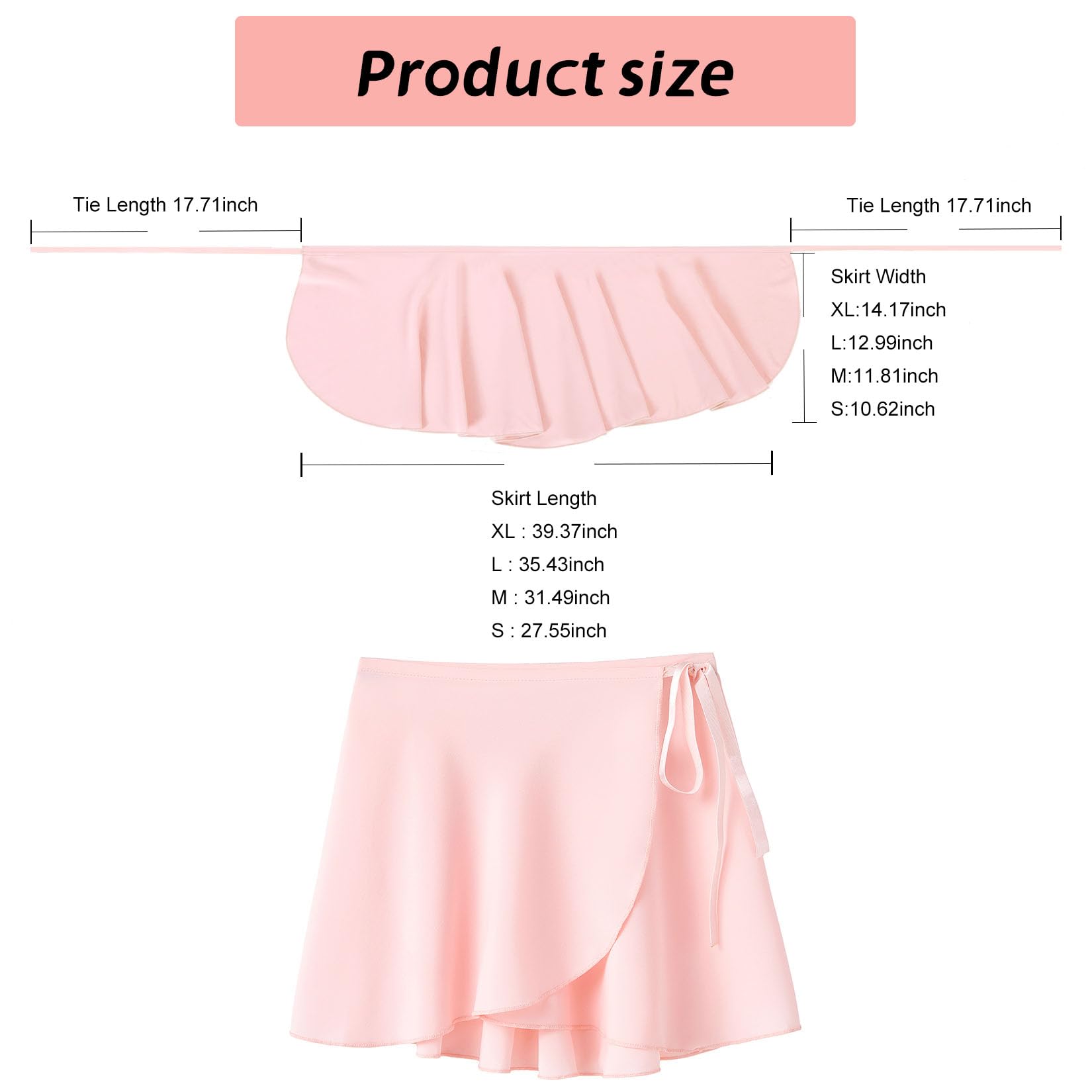 HiDance Women's Ballet Wrap Skirt - Adjustable Chiffon Sheer Dance Skirt for Ballet, Jazz, Contemporary & Performance - Perfect for Dance Classes, Recitals & Costumes