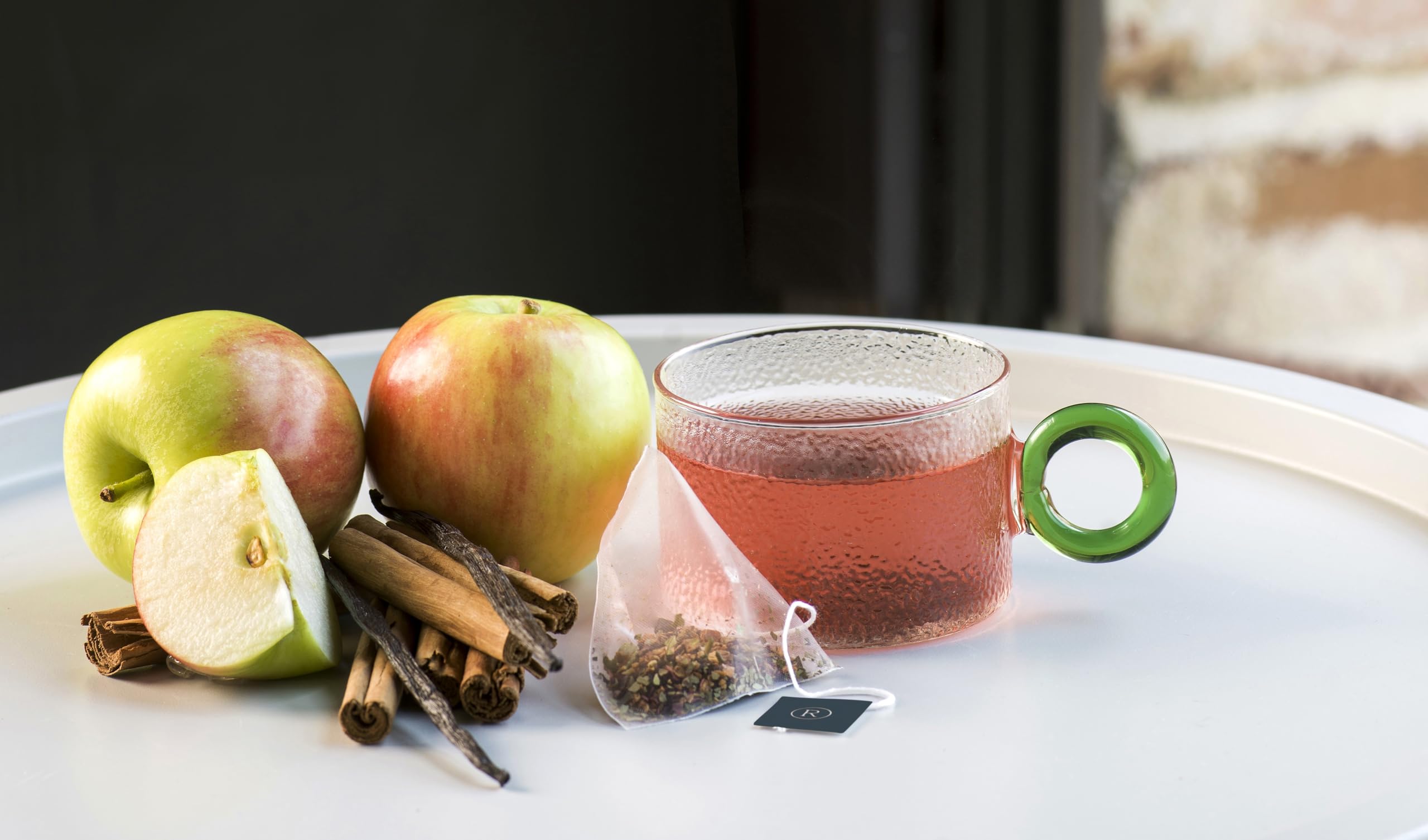 Premium Austrian Apple Cinnamon Vanilla Fruit Tea Bags - Full Leaf Loose Tea with Biodegradable Infusers - Naturally Caffeine Free Herbal Tea - 20 Count - Perfect for Afternoon Relaxation & Evening Wind Down