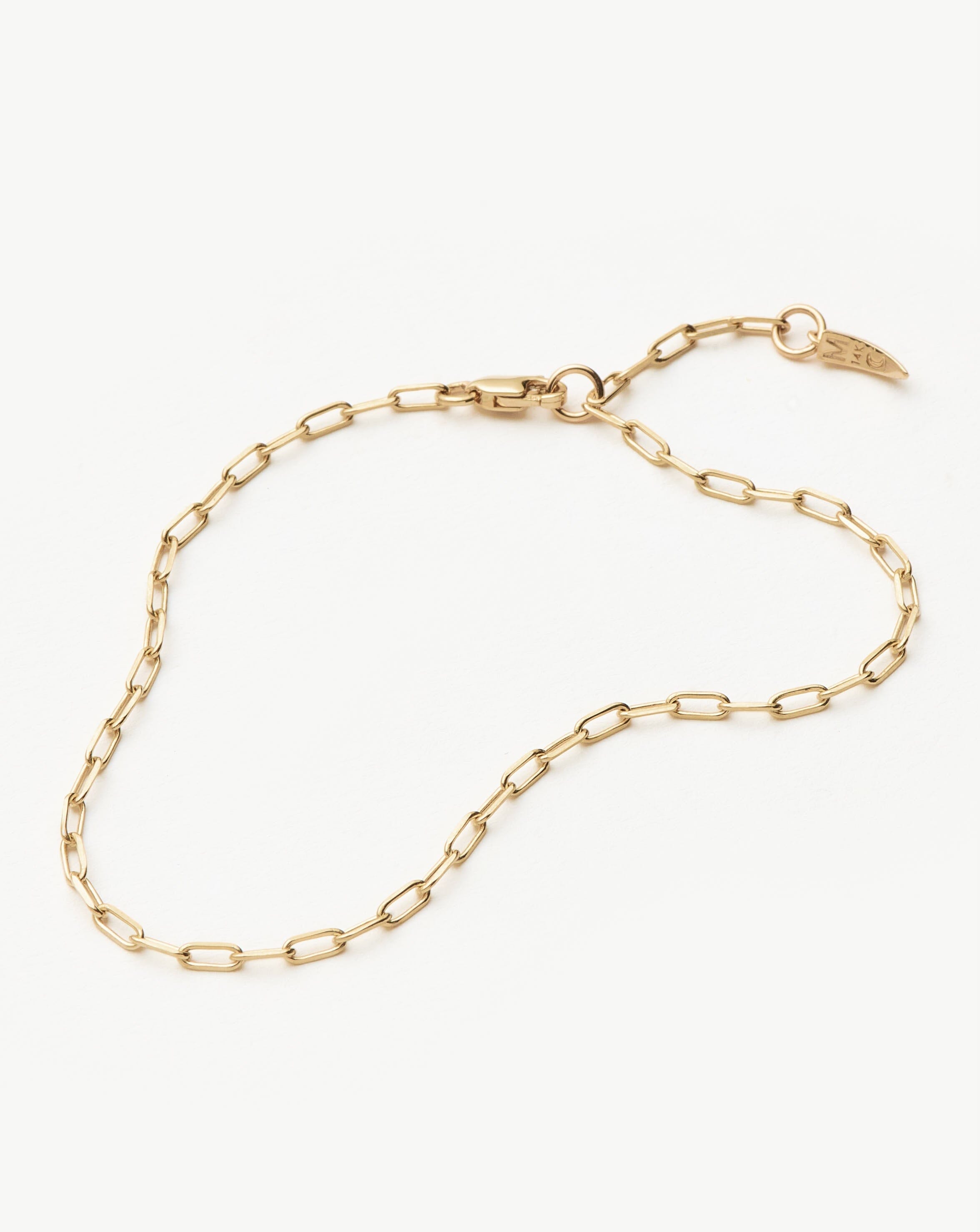 14K Solid Gold Paperclip Chain Bracelet - Classic Minimalist Jewelry for Women, Gift for Her - Perfect for Everyday Wear, Layering & Special Occasions