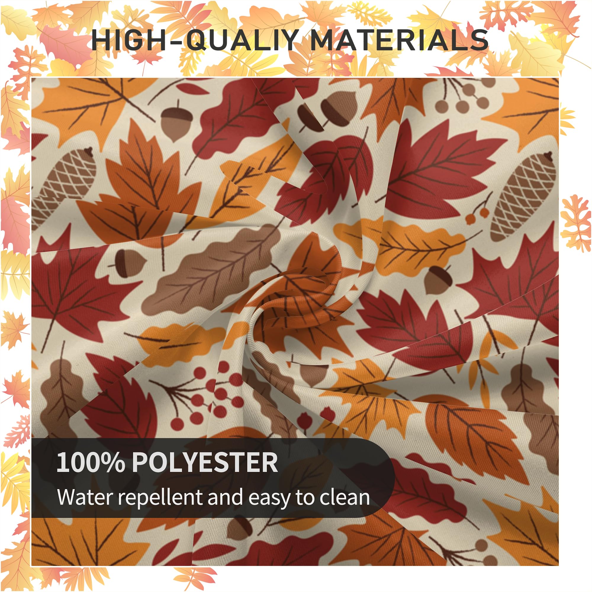 60 Inch Fall Maple Leaf Round Tablecloth - Waterproof, Wrinkle-Resistant, Easy to Clean Autumn Table Cover for Thanksgiving, Home Decor, Kitchen & Dining Room