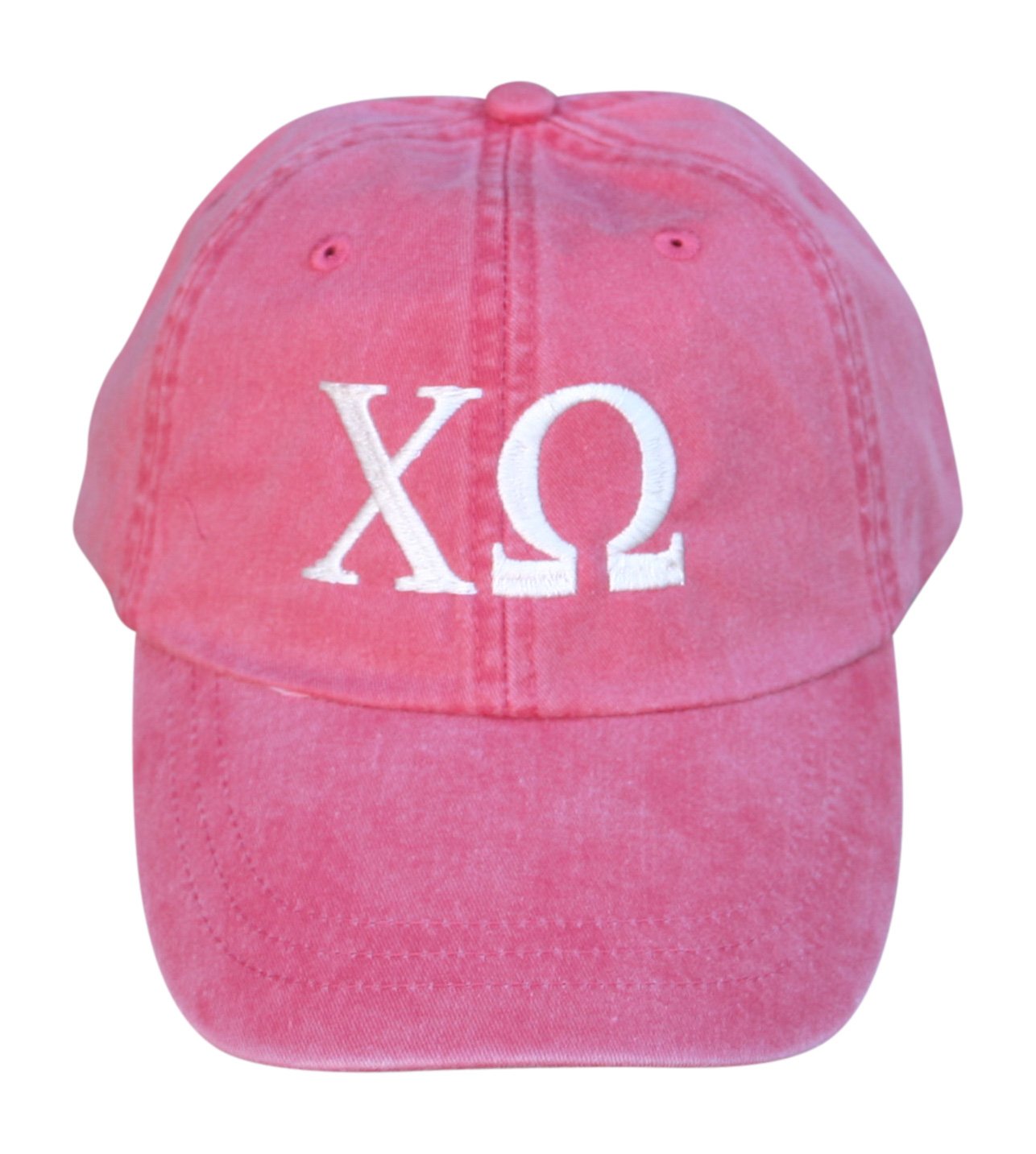 Chi Omega Baseball Cap for Women - Stylish Red Greek Letter Hat for Sorority, College, and Casual Wear