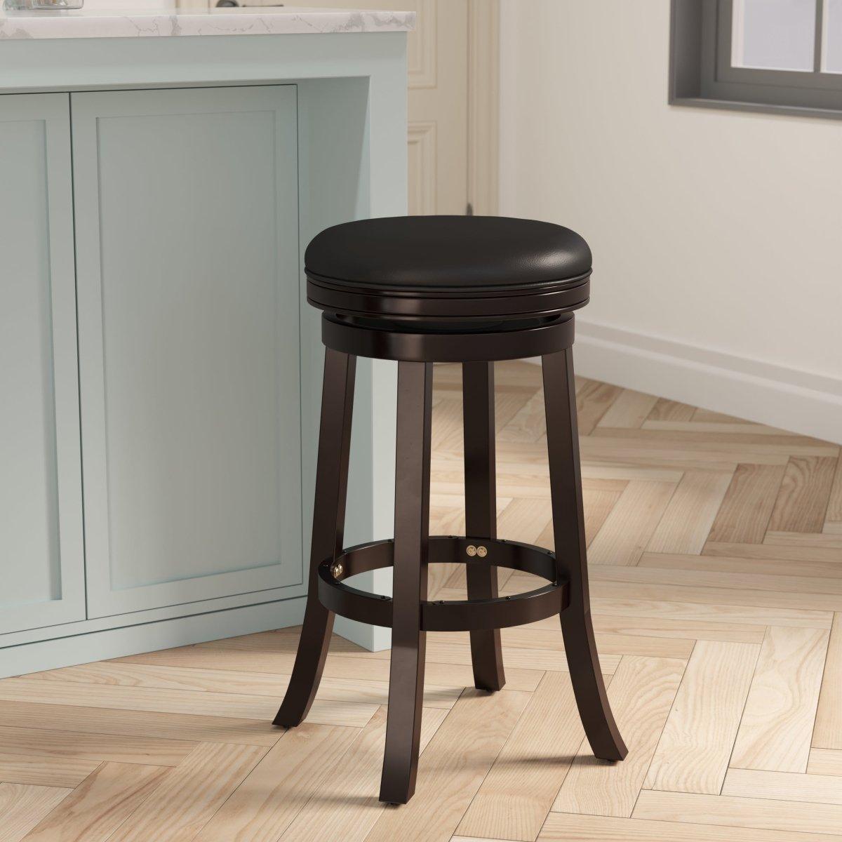 Creede Bonded Leather Backless Swivel Stool - 24