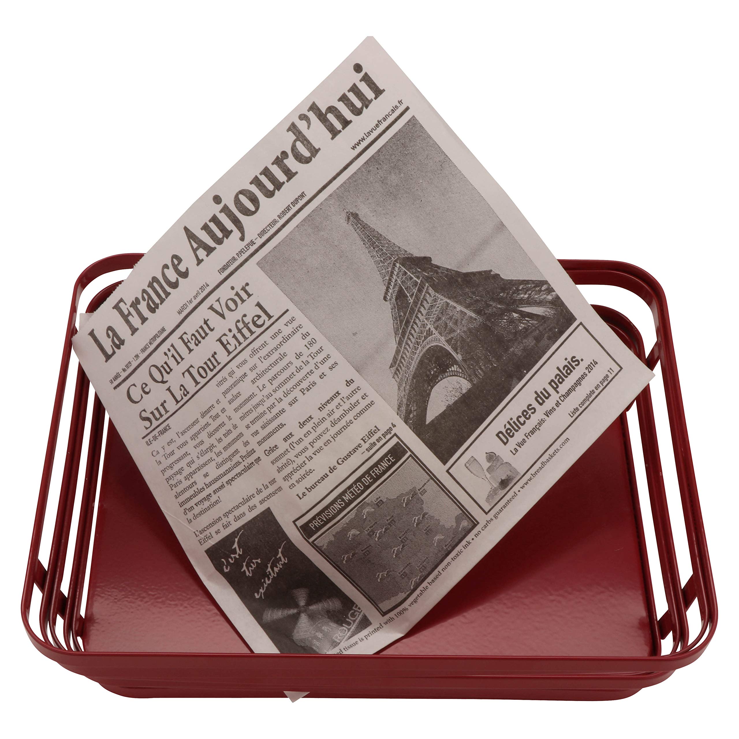 G.E.T. 4-T3050 White Newspaper Print Cone Basket Liners - 2000 Pack Food Safe Deli Wrap Tissue Papers for Bakery, Sandwich & Party Food Display