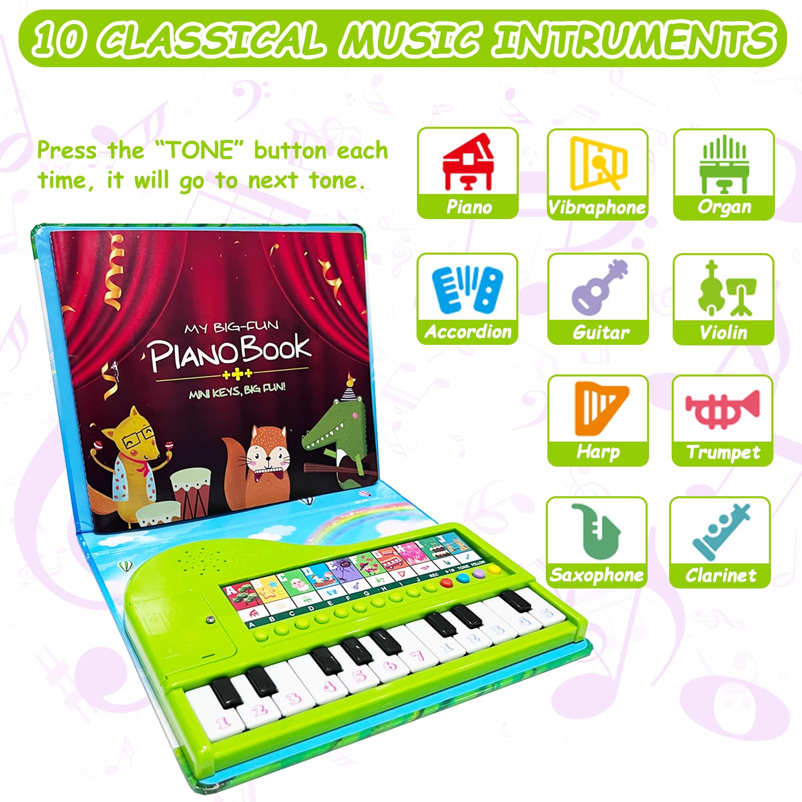 20-Key Kids Piano Book Toy - Educational Musical Keyboard for Toddlers & Children Ages 3-5 | Birthday Gift for Boys & Girls | Perfect for Early Learning, Music Exploration & Playtime Fun