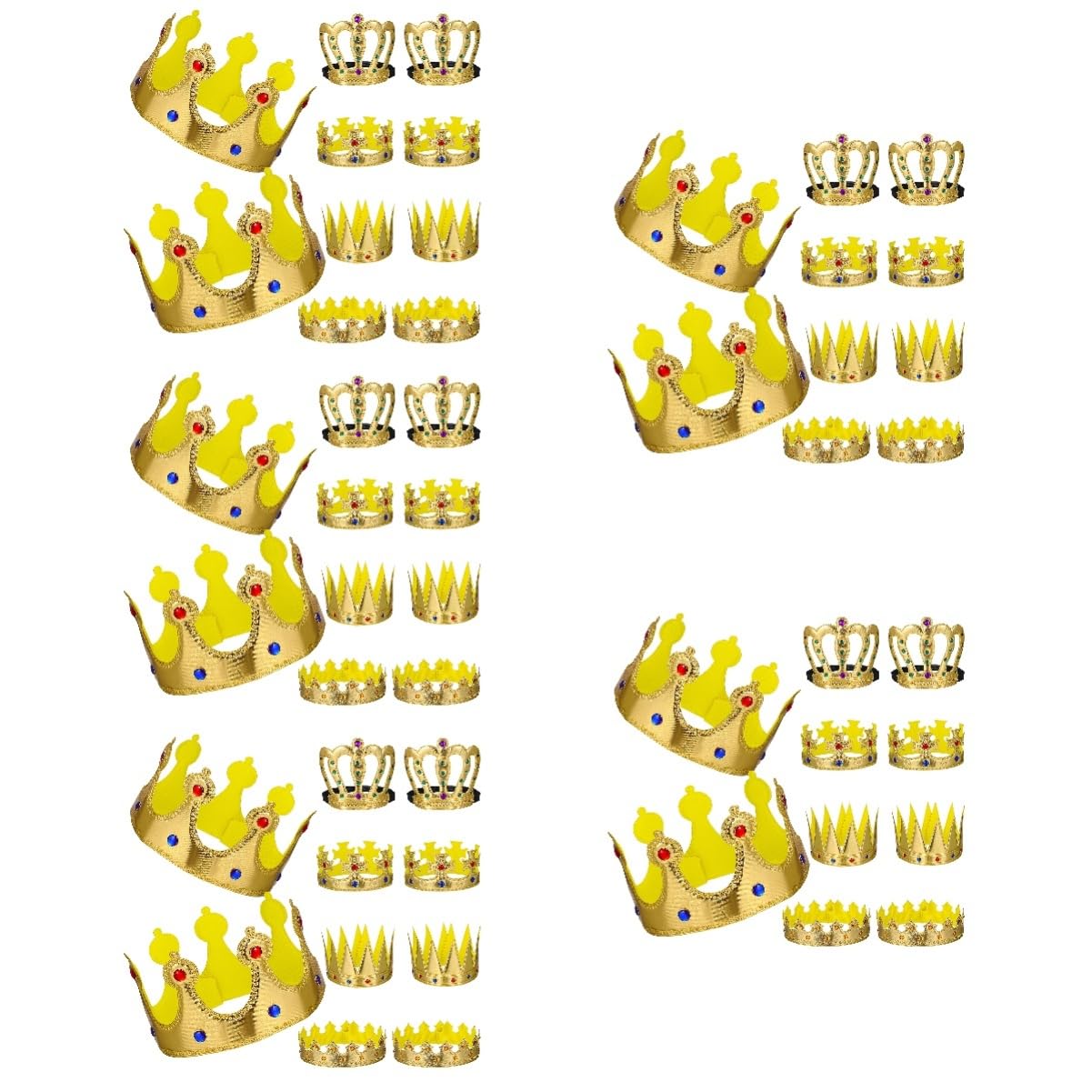 Artibetter 50 Pcs Crown Birthday Tiara Set - King Hat & Princess Headdress with Rhinestones for Kids Birthday Party, Graduation, Royal Themed Events - Perfect for Costumes, Dress Up, and Photo Props
