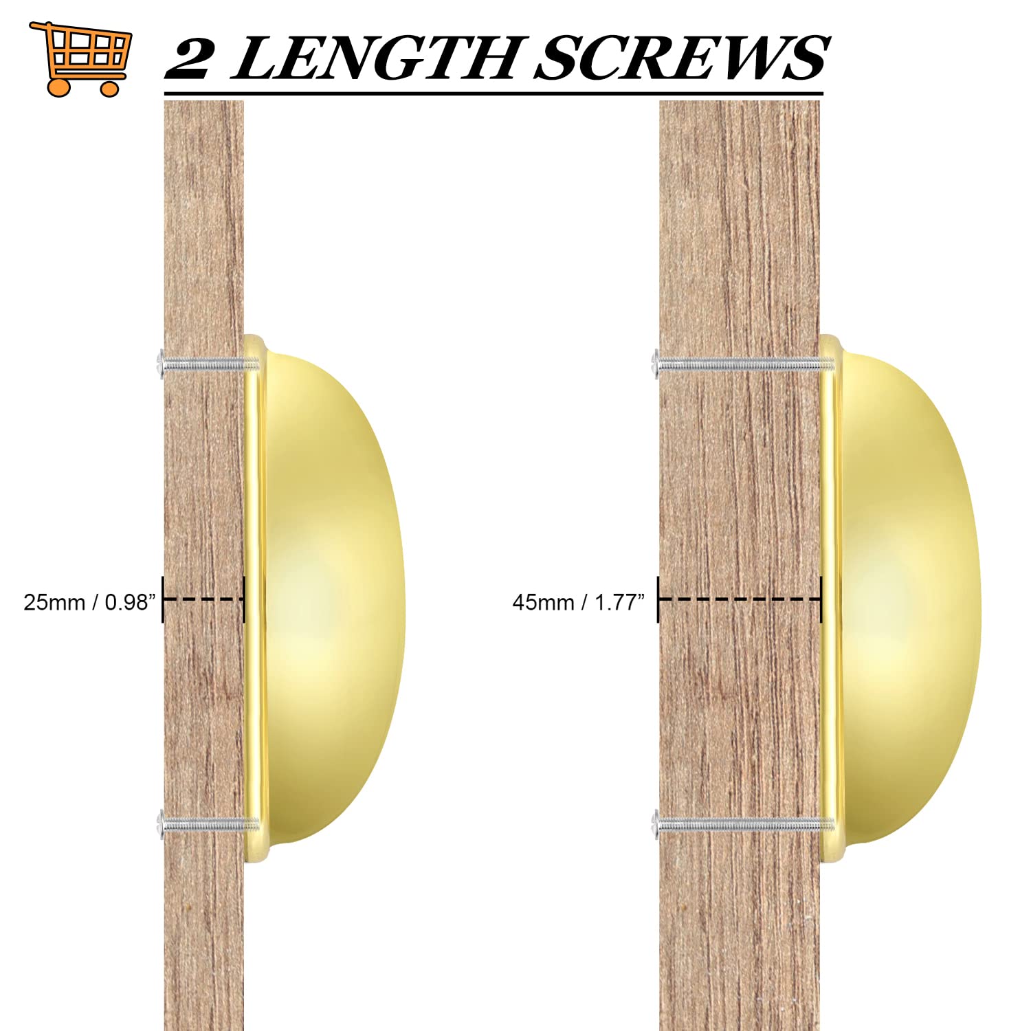 Gold Cabinet Handles 3 Inch (12 Pack) - Modern Shell Style for Kitchen & Bathroom