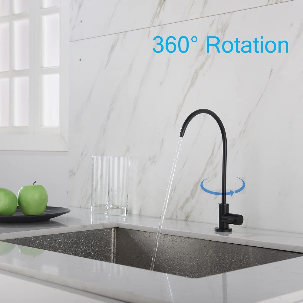 Matte Black Apaix Drinking Water Faucet for Non-Air Gap Reverse Osmosis Water Filtration System | Kitchen Water Purifier Tap | Perfect for Home, Office & RV Use