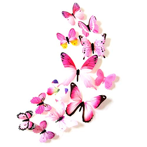 3D Butterfly Wall Decals for Kids Room - 12Pcs Removable Butterfly Wall Stickers Set, DIY Home Decor for Nursery, Living Room & Bedroom - Perfect for Birthday Parties, Baby Showers & Wall Art Projects