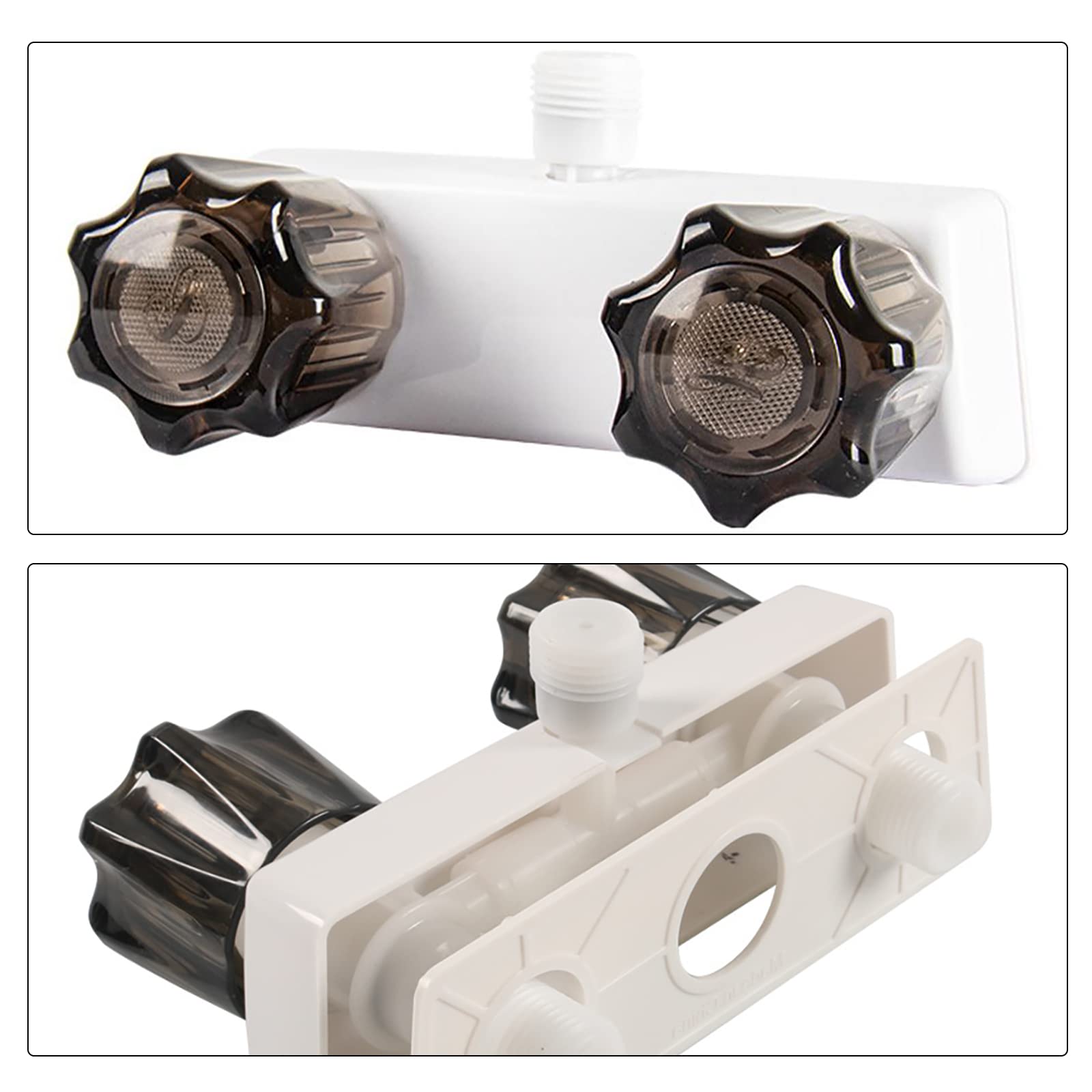 RV Shower Faucet Replacement - Double Knob RV Camper Shower Faucet Valve Diverter in White | Perfect for RV, Camper, Trailer & Motorhome Bathroom Upgrades