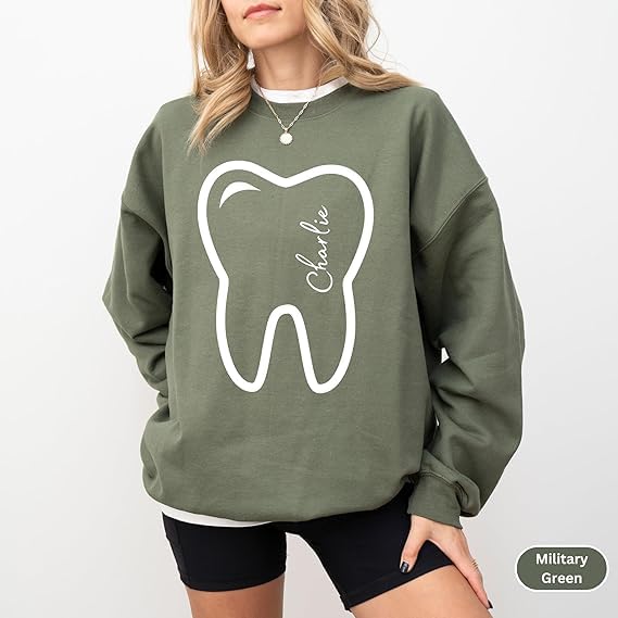 Personalized Dentist Sweatshirt & Hoodie - Funny Tooth Design Gift for Dentists & Dental Assistants | Perfect for Dental Clinics, Graduations & Appreciation Gifts