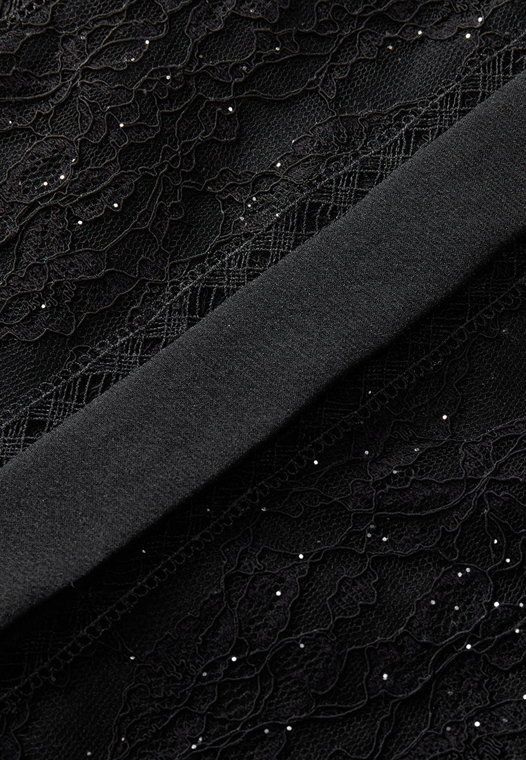Elegant Lace Panelled Stand Collar Chiffon Blouse for Women - Perfect for Office Wear, Date Night & Special Occasions