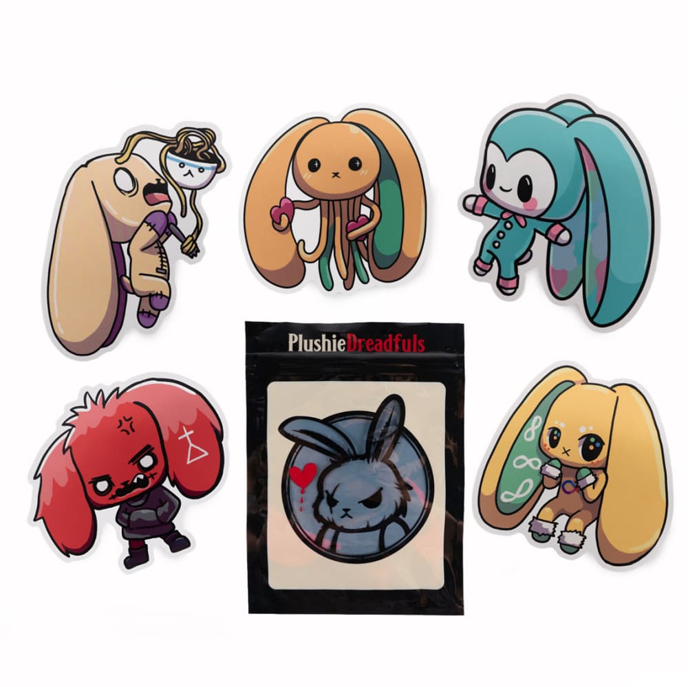 Plushie Dreadfuls Vinyl Sticker Pack Vol. 2 - Cute Kawaii Stickers for Laptops, Water Bottles & Journals - Perfect for DIY Crafts, Scrapbooking & Gift Decoration
