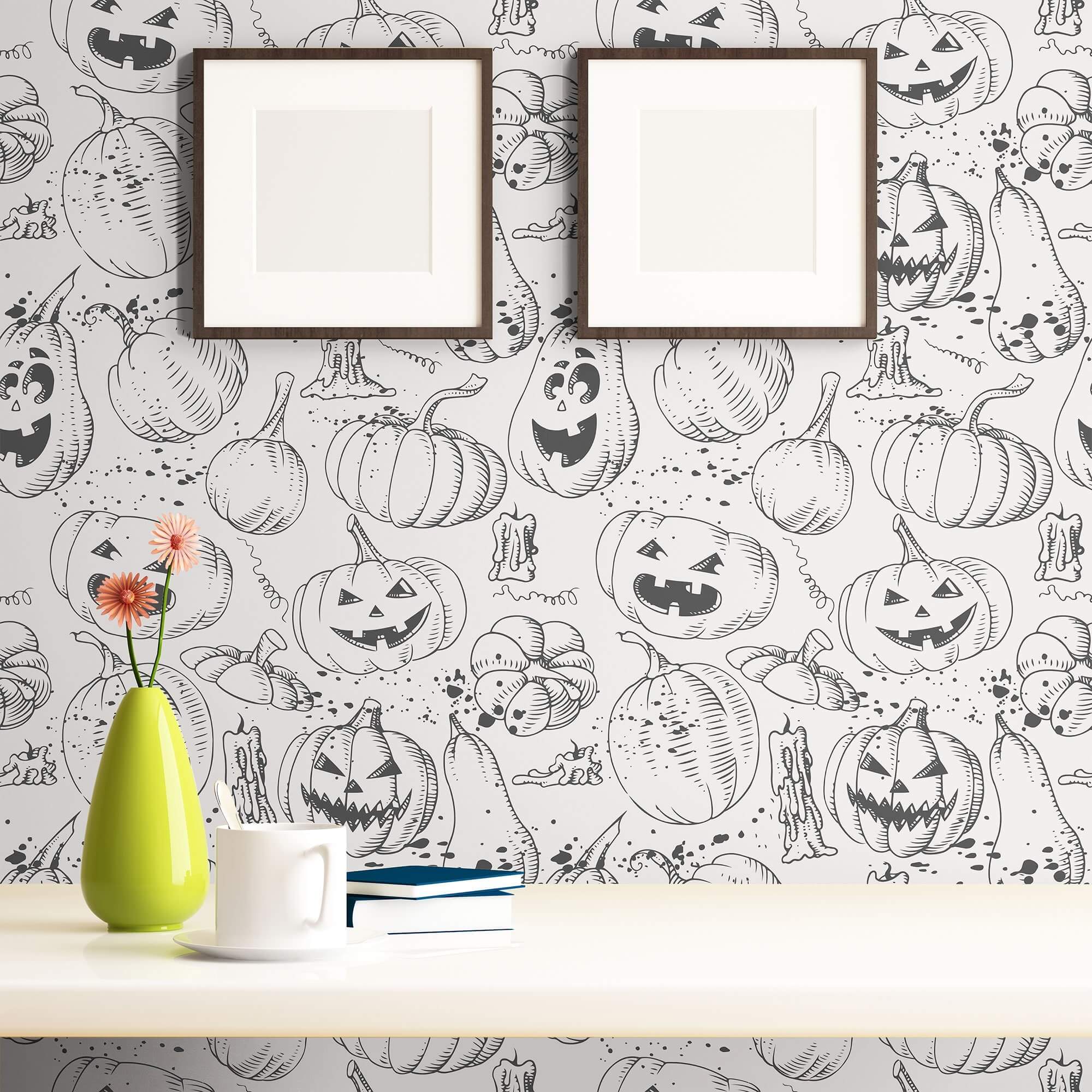 Black Motif Peel and Stick Removable Wallpaper - Self-Adhesive Decorative Wall Covering for Bedroom, Living Room, and Office Decor