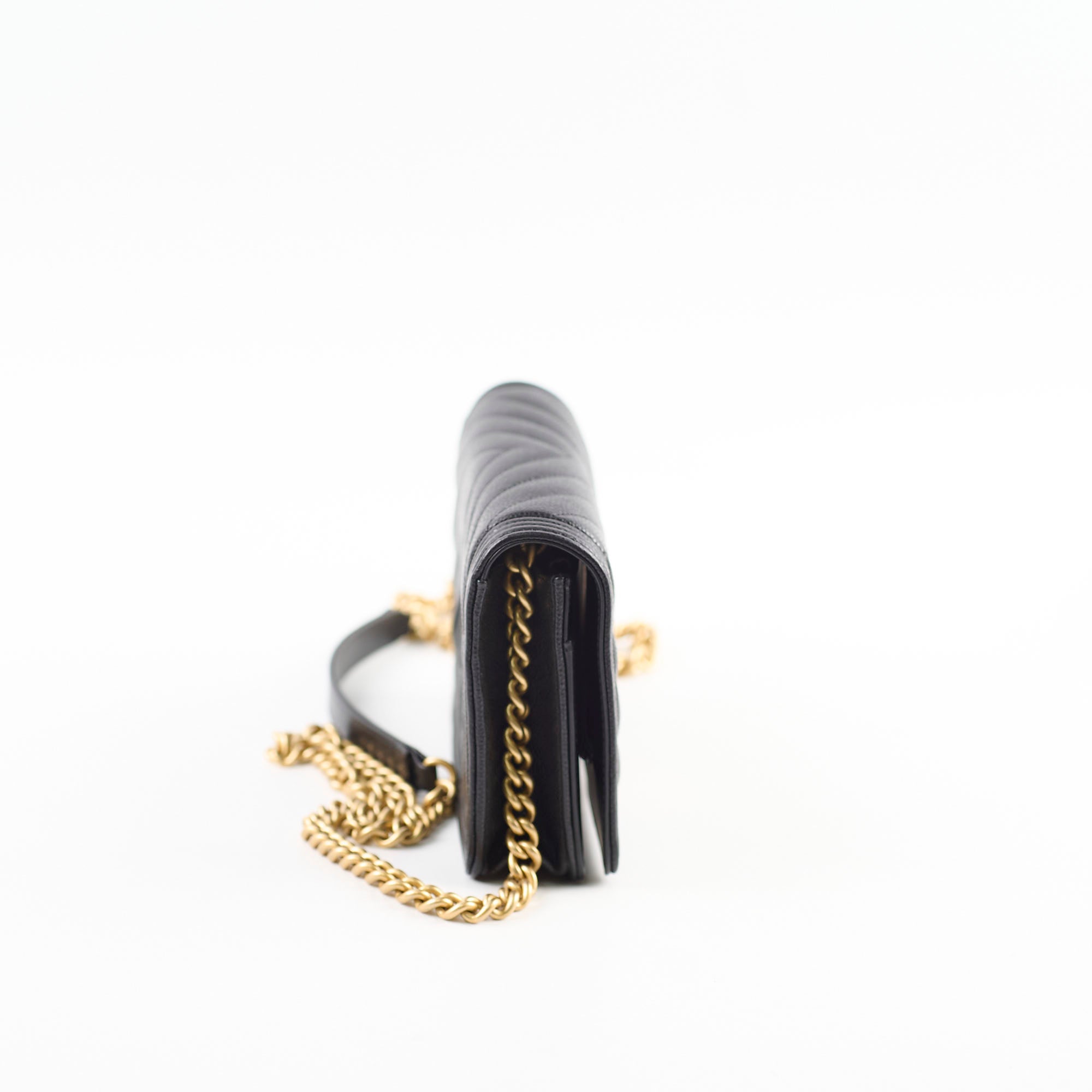 Chanel Boy Wallet On Chain WOC Chevron Caviar Black Microchipped - Luxury Crossbody Bag for Women, Perfect for Evening Out & Daily Use