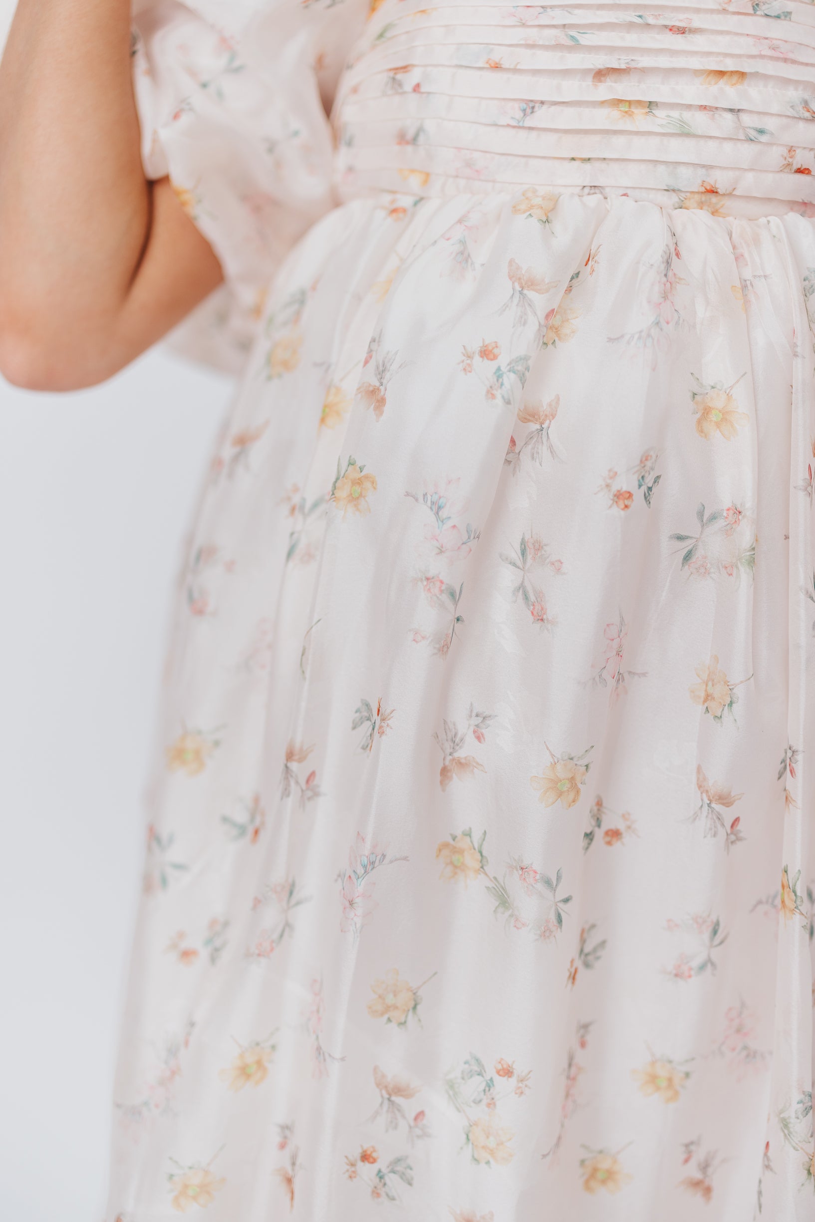 Melody Maxi Dress with Pleats & Bow Detail - Yellow Rose Floral Print | Bump Friendly Maternity Dress | Inclusive Sizing S-3XL | Perfect for Weddings, Baby Showers & Summer Vacations