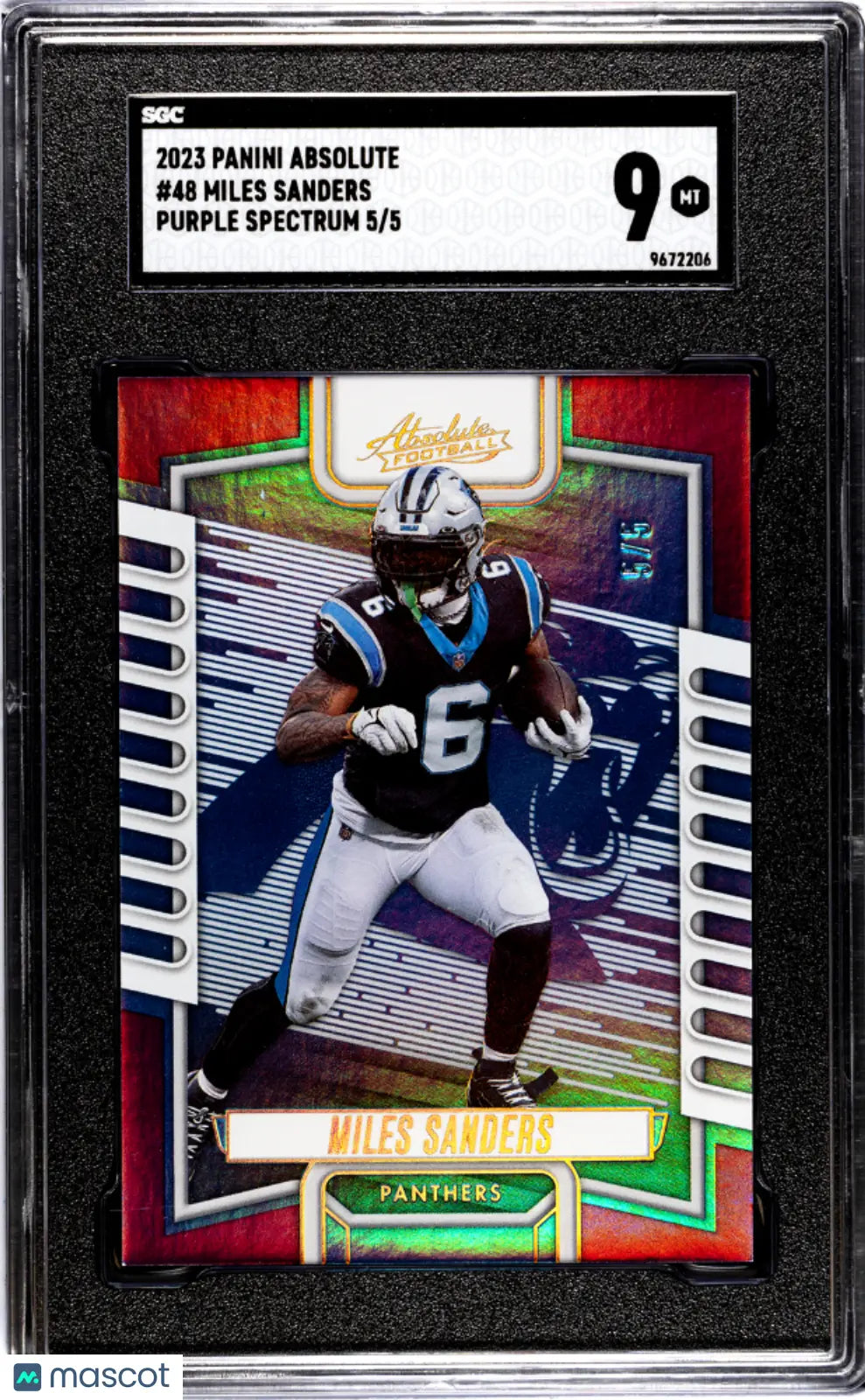 2023 Panini Absolute Football Miles Sanders Purple Spectrum SGC 9 5/5 - Rare NFL Trading Card for Collectors & Sports Fans - Perfect for Display, Investment & Fantasy Football Enthusiasts