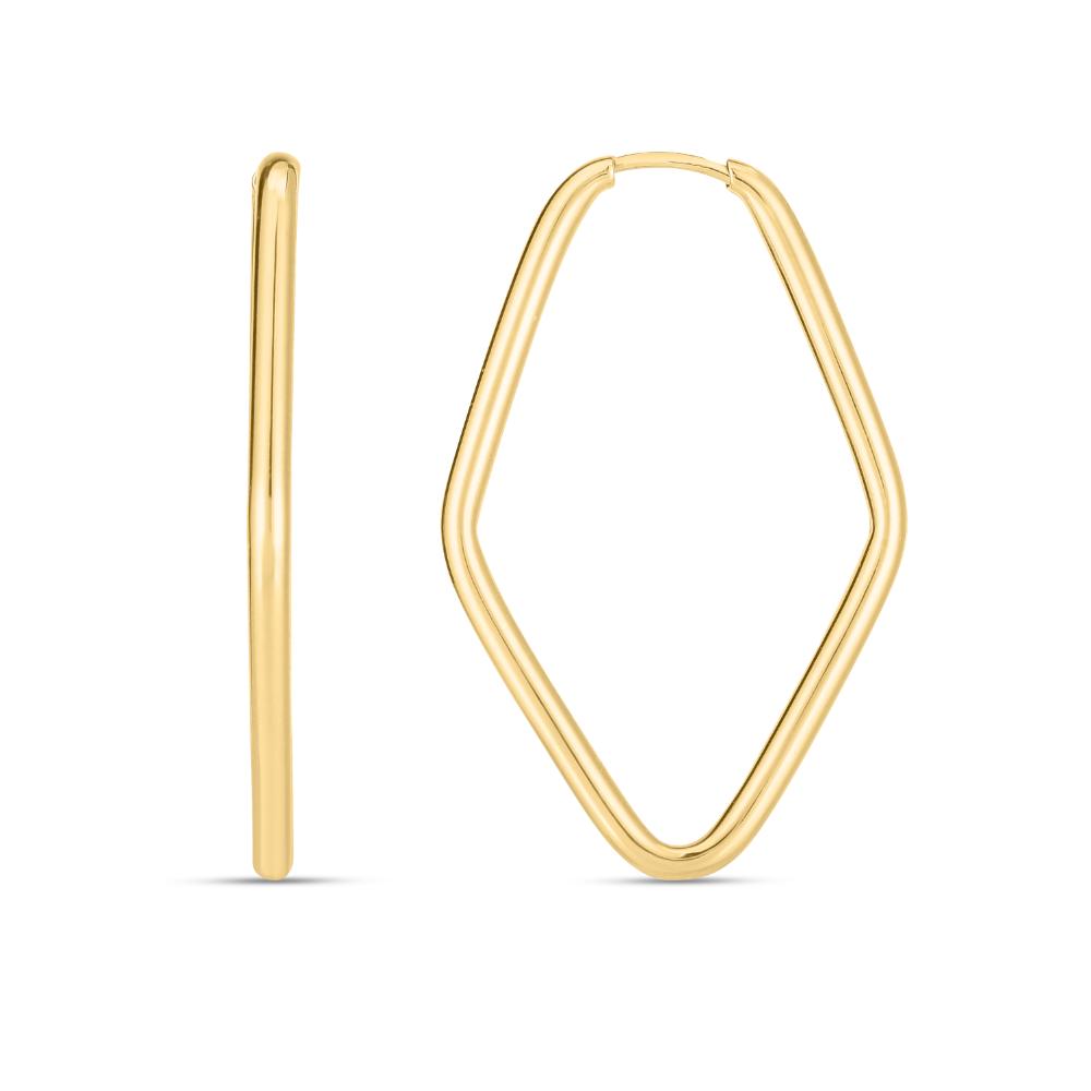 14K Gold Endless Marquise Hoop Earrings for Women - Elegant Dainty Huggie Hoops for Everyday Wear & Special Occasions