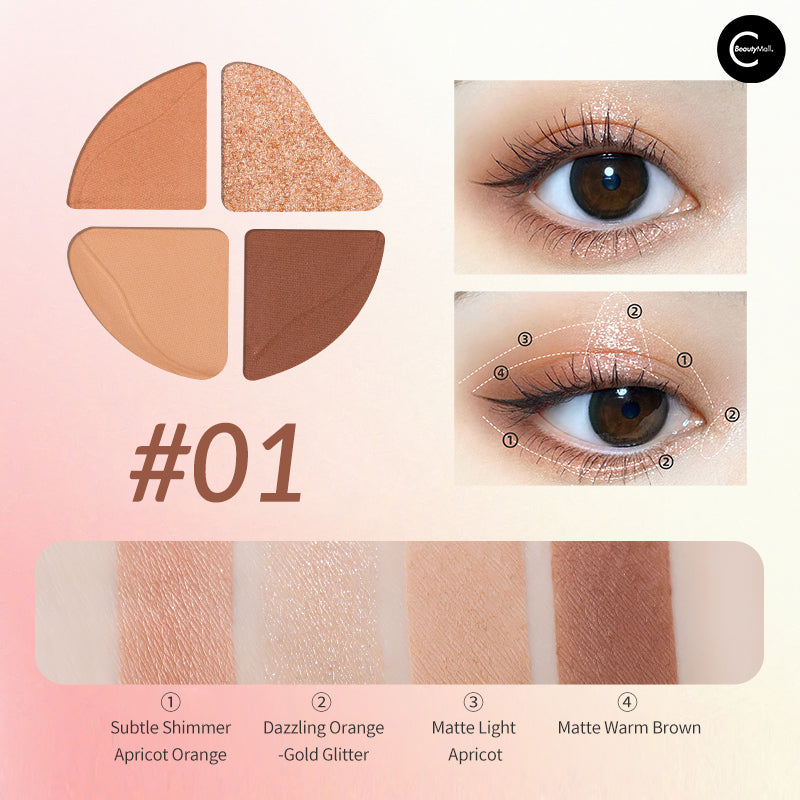 RMT Bubbles Quad Eyeshadow Palette - 4 Highly Pigmented Matte & Shimmer Eyeshadows for Day & Night Makeup Looks | Perfect for Parties, Weddings & Everyday Wear