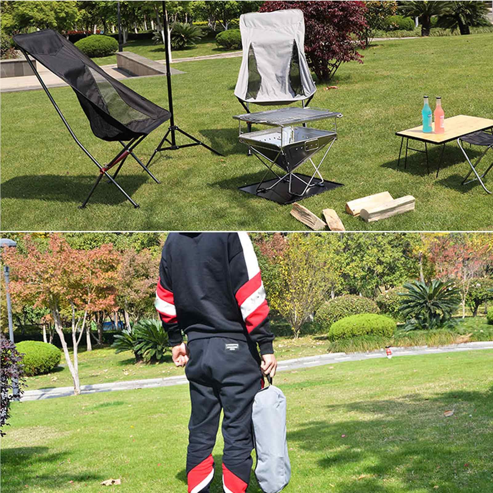 Ultra Lightweight Portable Folding Camping Chair - Compact Aluminum Alloy Frame Outdoor Stool for Beach, Garden, Picnic, Fishing, Hiking & Travel with Backrest - Perfect for Outdoor Adventures, Backyard Relaxation & Camping Trips