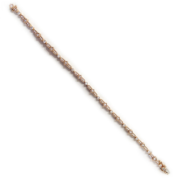 14K Rose Gold Diamond Bracelet for Women - Elegant Tennis Bracelet with Real Diamonds, Perfect for Weddings, Anniversaries & Special Occasions