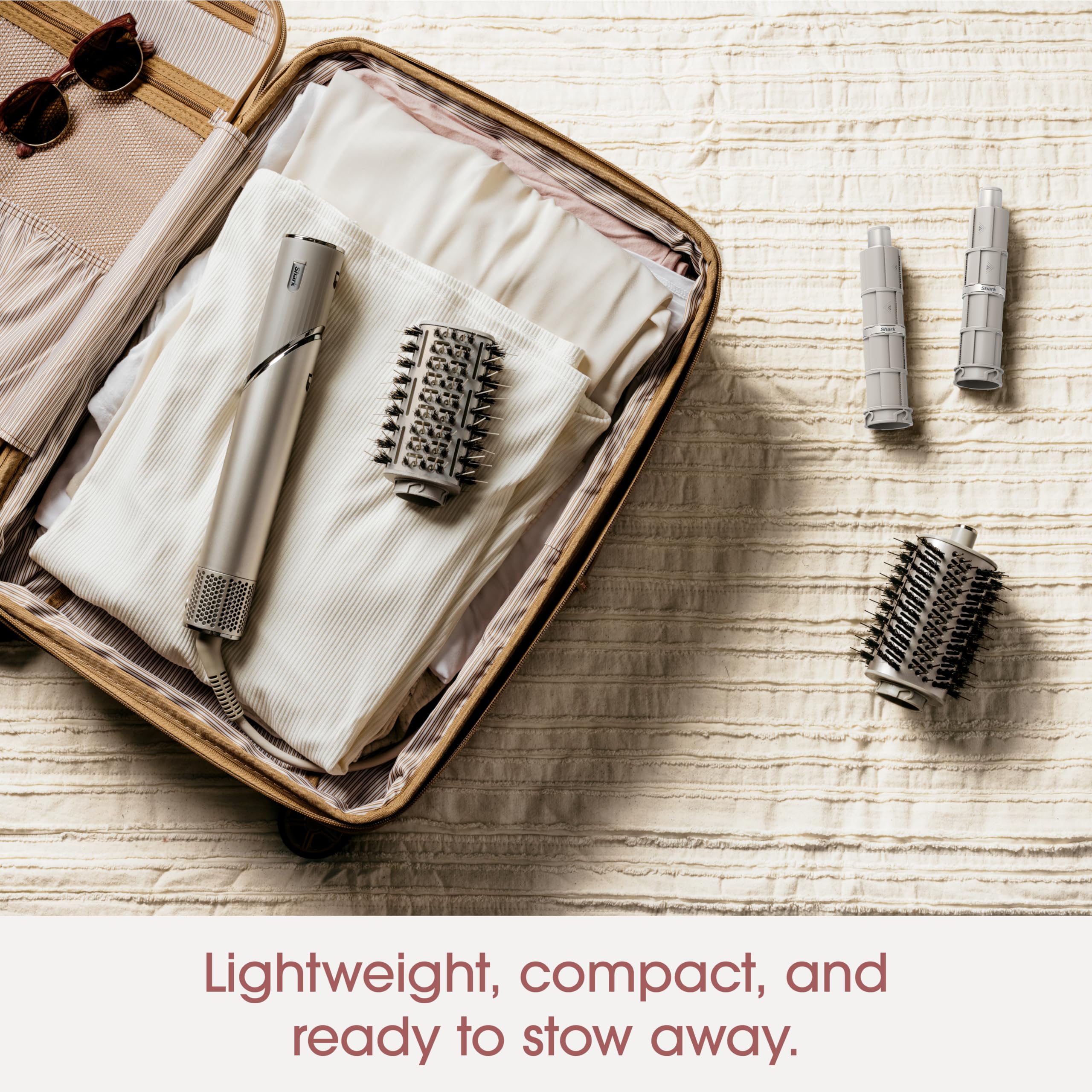 Refurbished Shark HD430REF FlexStyle Air Styling & Drying System - Powerful Hair Dryer Brush & Multi-Styler with Auto-Wrap Curlers, Paddle Brush, Oval Brush & Concentrator Attachment (Stone) | Perfect for Home Salon, Travel & Professional Styling