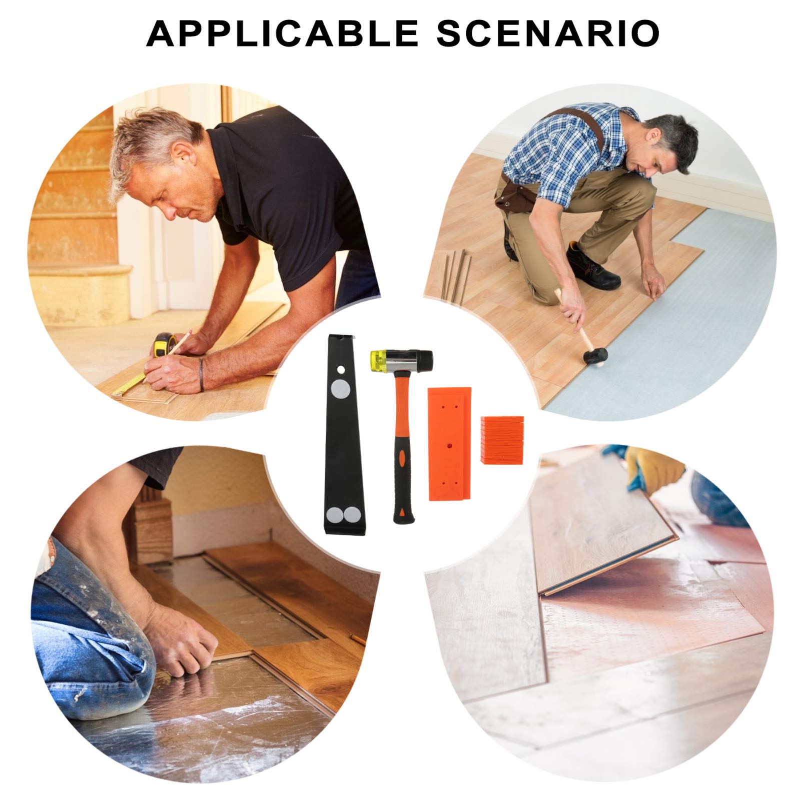 ULTECHNOVO Wood Flooring Installation Tools Kit - Tapping Bar, Spacers, Hammer & More for Hardwood Floor DIY Projects - Perfect for Home Renovation & Professional Use