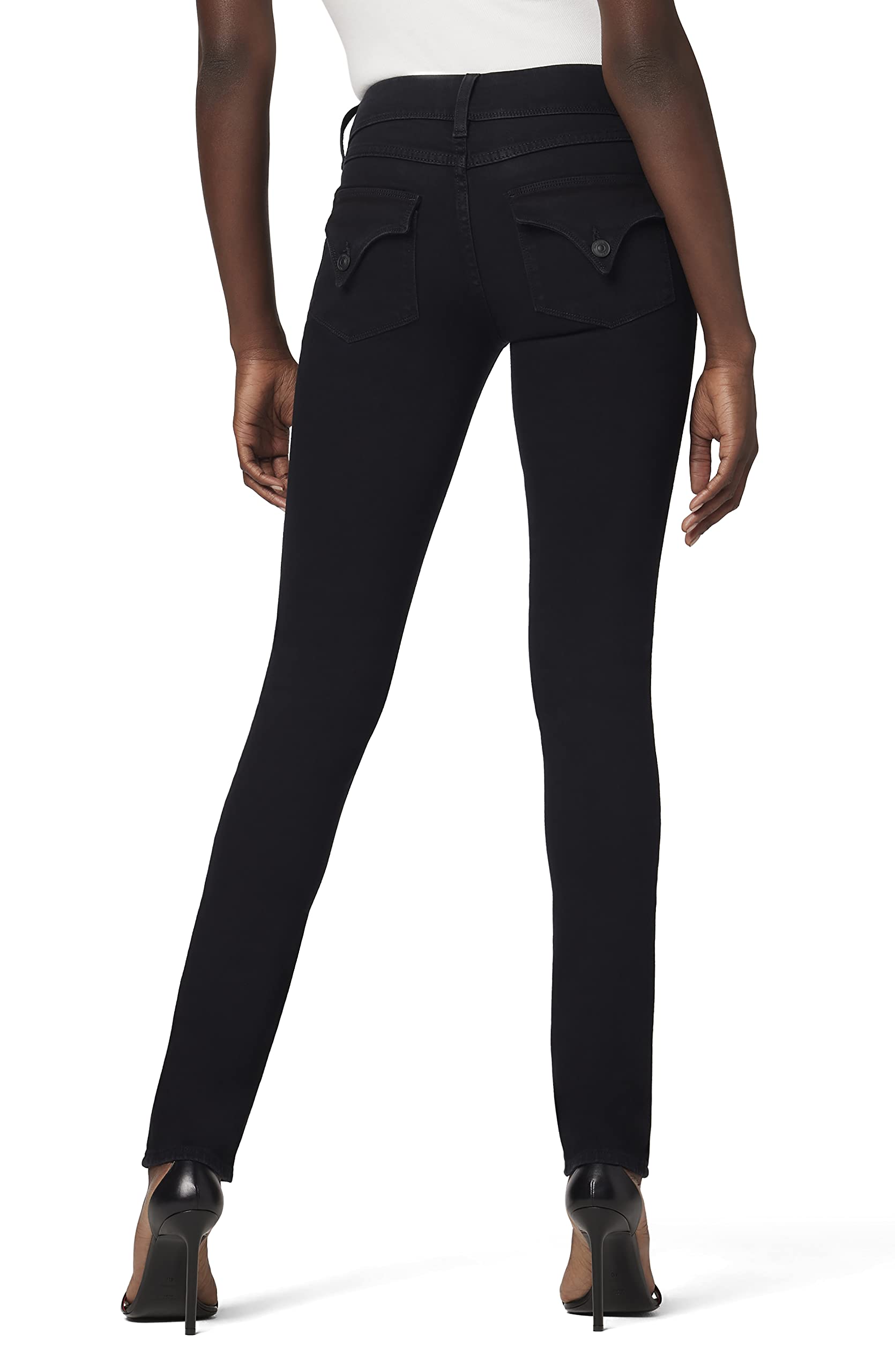 HUDSON Women's Collin Mid Rise Skinny Ankle Jeans with Back Flap Pockets - Stretch Denim Pants for Casual Wear & Everyday Outfits