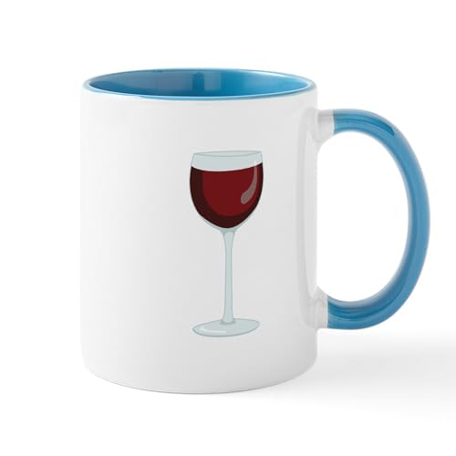 White/Blue Inside - Red Wine Glass Mugs