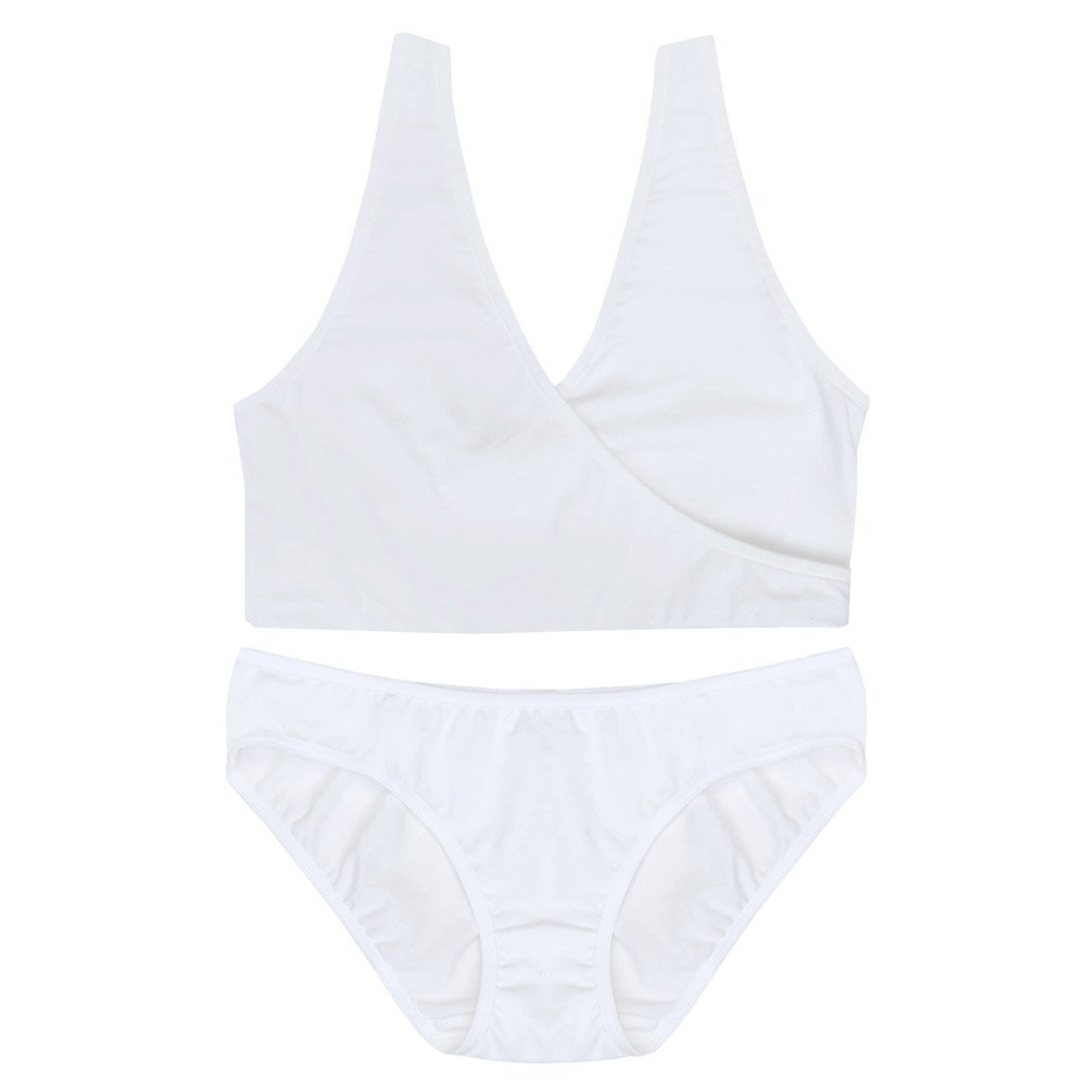 Comfortable Bamboo Cotton Spandex Nursing Sleep Bra for Maternity & Breastfeeding - Free Panty Included | Perfect for Nighttime Comfort, Postpartum Recovery & Relaxation