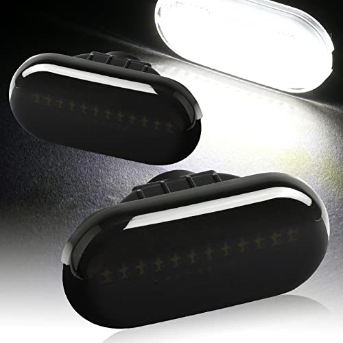 HYPERSPEED Front Side Marker Lights Turn Signal Lamp Assembly - 2PCS Compatible with Honda Civic Accord Fit Jazz CR-V Odyssey & Acura RSX - Smoke Lens White LED Replacement Car Accessories - Perfect for Night Driving and Vehicle Customization