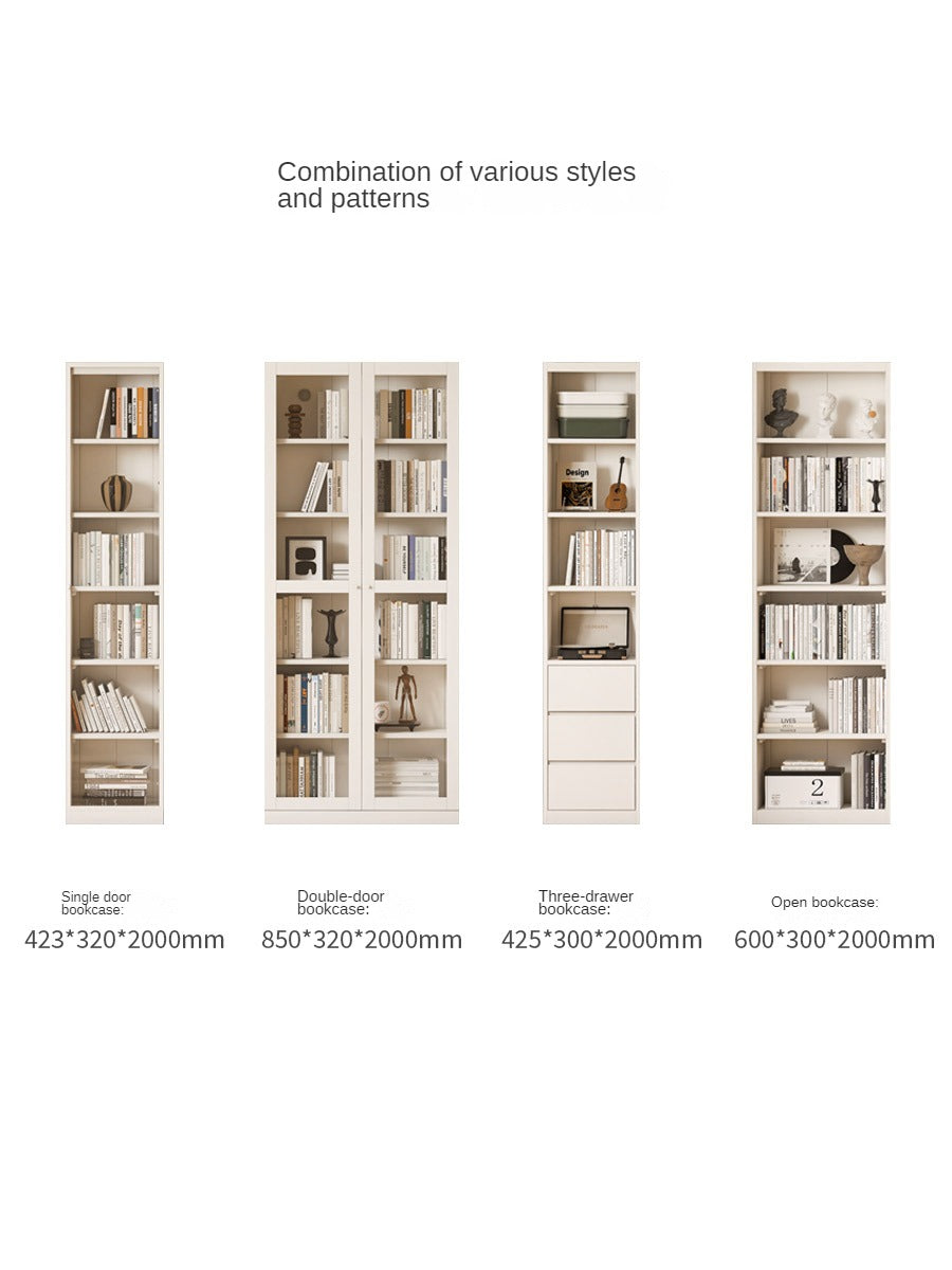 Solid Poplar Wood Bookcase - Wall to Ceiling Bookshelf with Adjustable Shelves for Home Office, Living Room & Library Storage