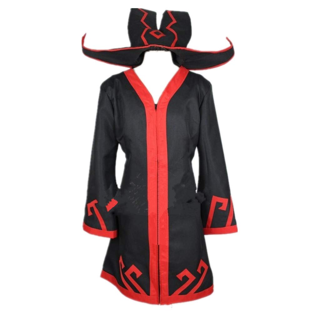 Lulu The FAE Sorceress Cosplay Costume - Elegant Black Dress with Long Coat & Hat for Halloween, Christmas, Anime Conventions & Fantasy Themed Parties (Perfect for Cosplay Enthusiasts & Fantasy Lovers)