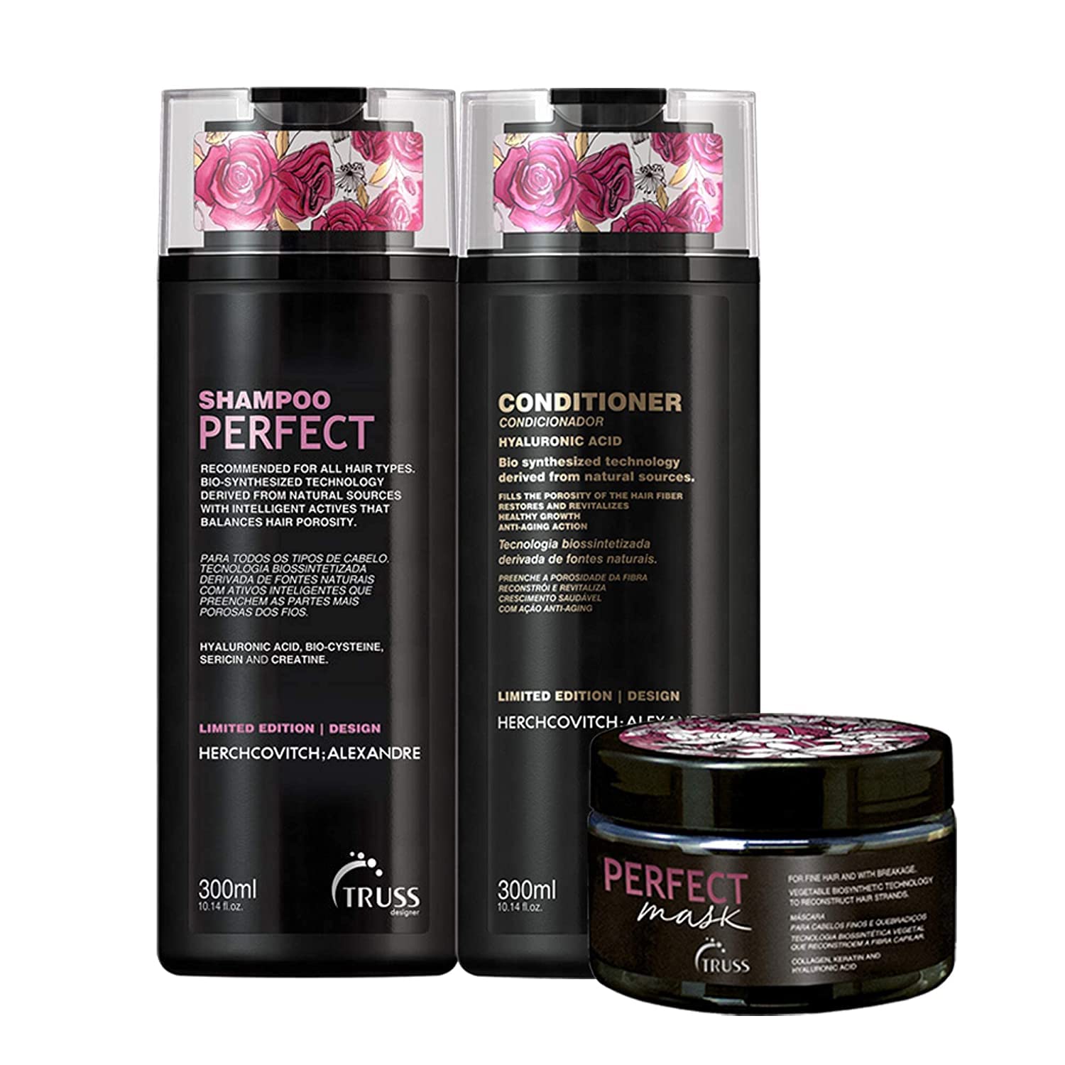 TRUSS Perfect Shampoo & Conditioner Set with Hair Mask - Sulfate Free Hair Care Kit for Damaged Hair Repair, Hydration & Shine (Best for Dry, Frizzy & Color Treated Hair) - Salon Quality Hair Treatment at Home