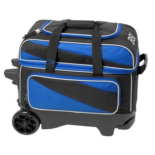 BSI Large Wheel 2 Ball Roller Bowling Bag - Durable Black & Blue Bowling Bag for Professional & League Bowlers - Perfect for Tournaments, Practice Sessions & Bowling Alley Storage