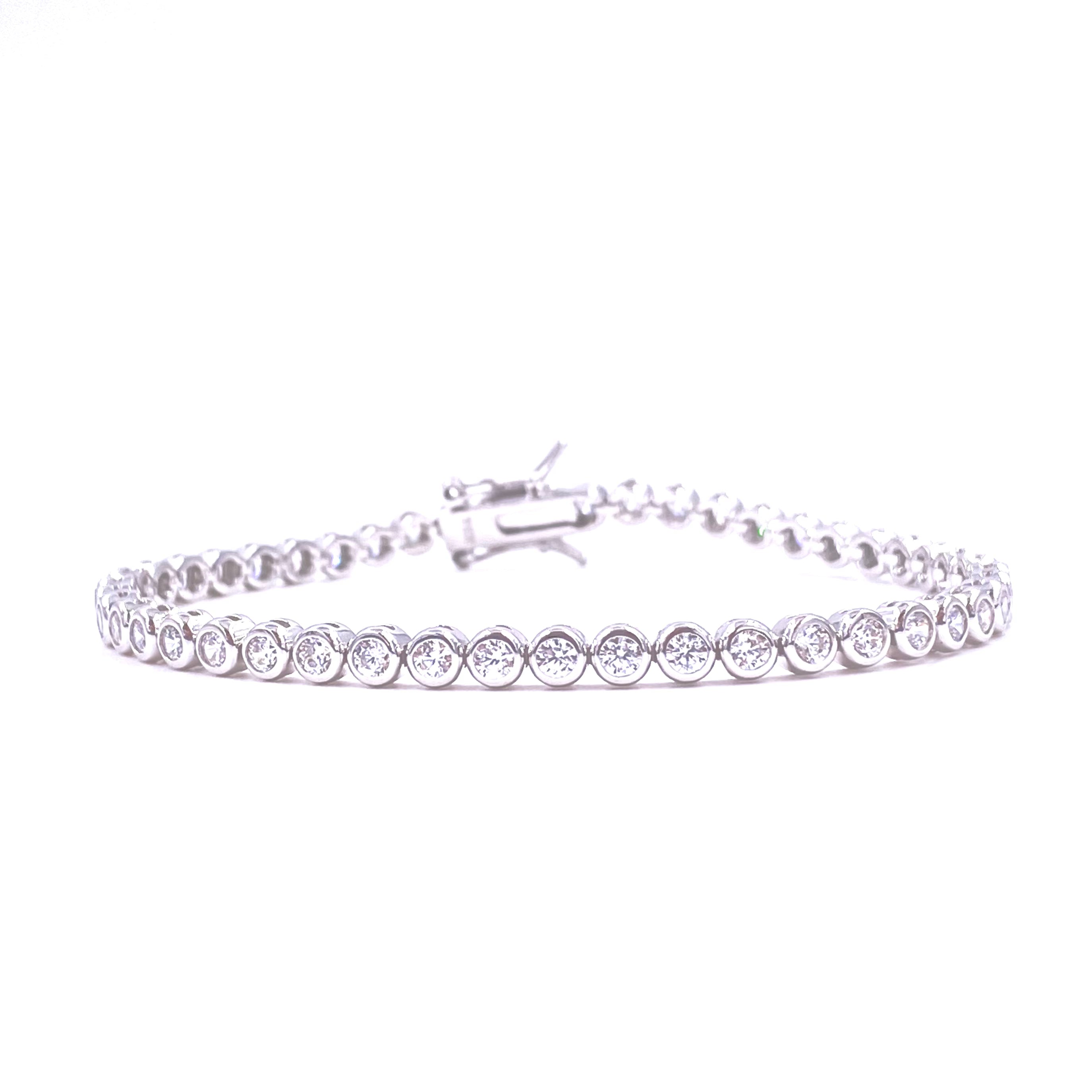Ashley Gold Sterling Silver 5.00CTW Bezel Set Tennis Bracelet for Women - Elegant Cubic Zirconia CZ Jewelry for Weddings, Parties & Special Occasions