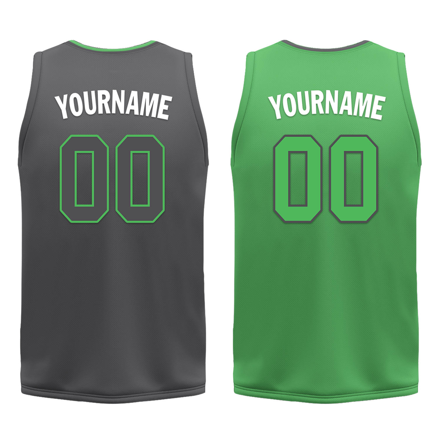 Custom Gray & Green Reversible Basketball Jersey - Personalized Classic Style Uniform for Men & Women | Perfect for Team Games, Training, and Fan Apparel (BBJR D017046)