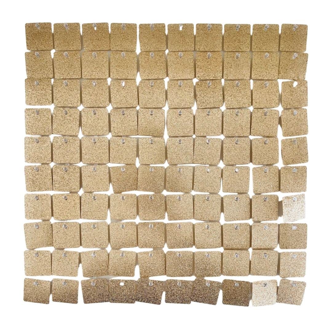 Blush Blooms Sequin Wall Panels - 28 Interlocking Shimmer Panels for Events & Backdrops | Glitter Light Gold