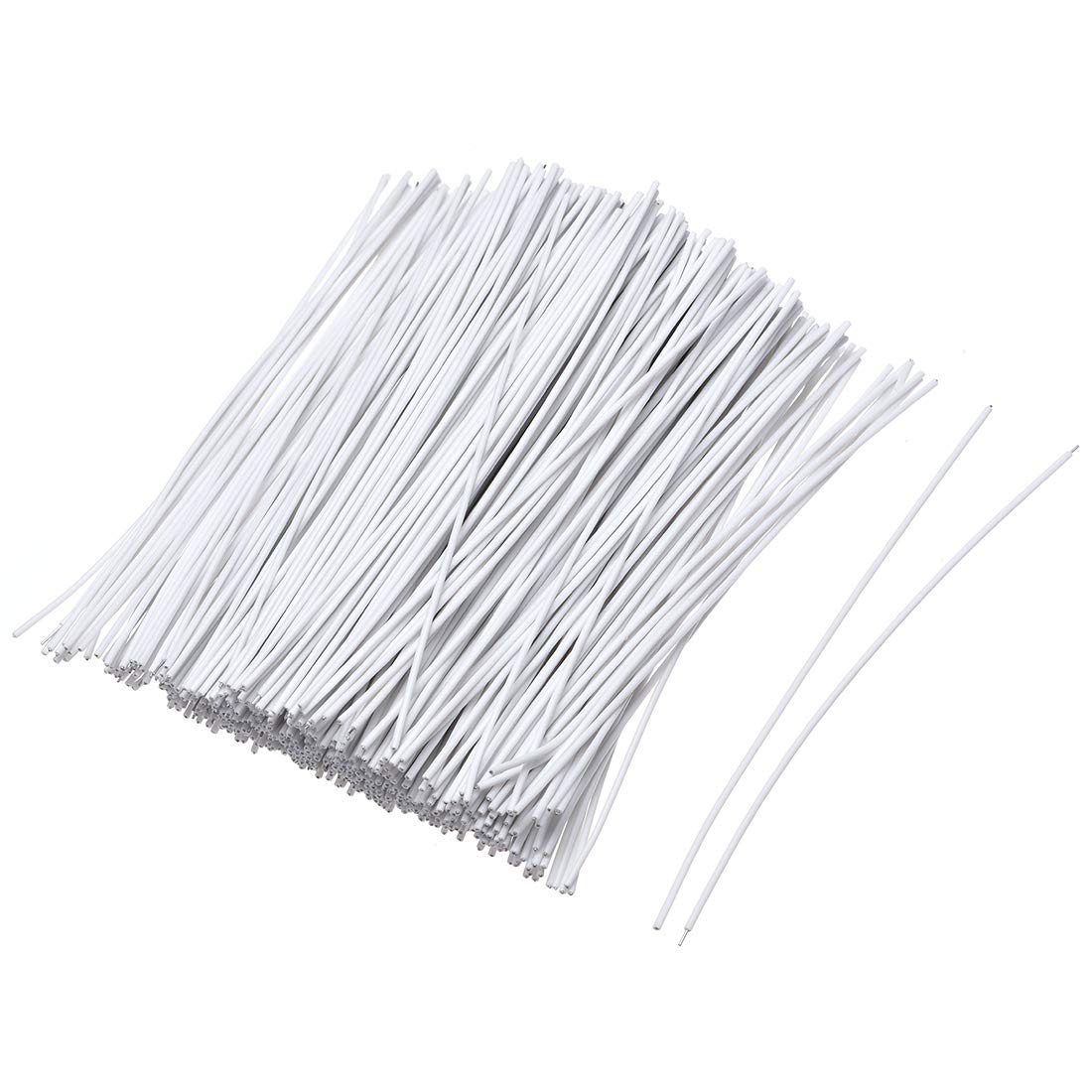 uxcell 1000pcs Metallic Twist Ties 100mm x 1mm - White Plastic Cable Cord Ties for Organizing Wires, DIY Crafts & Home Office Use